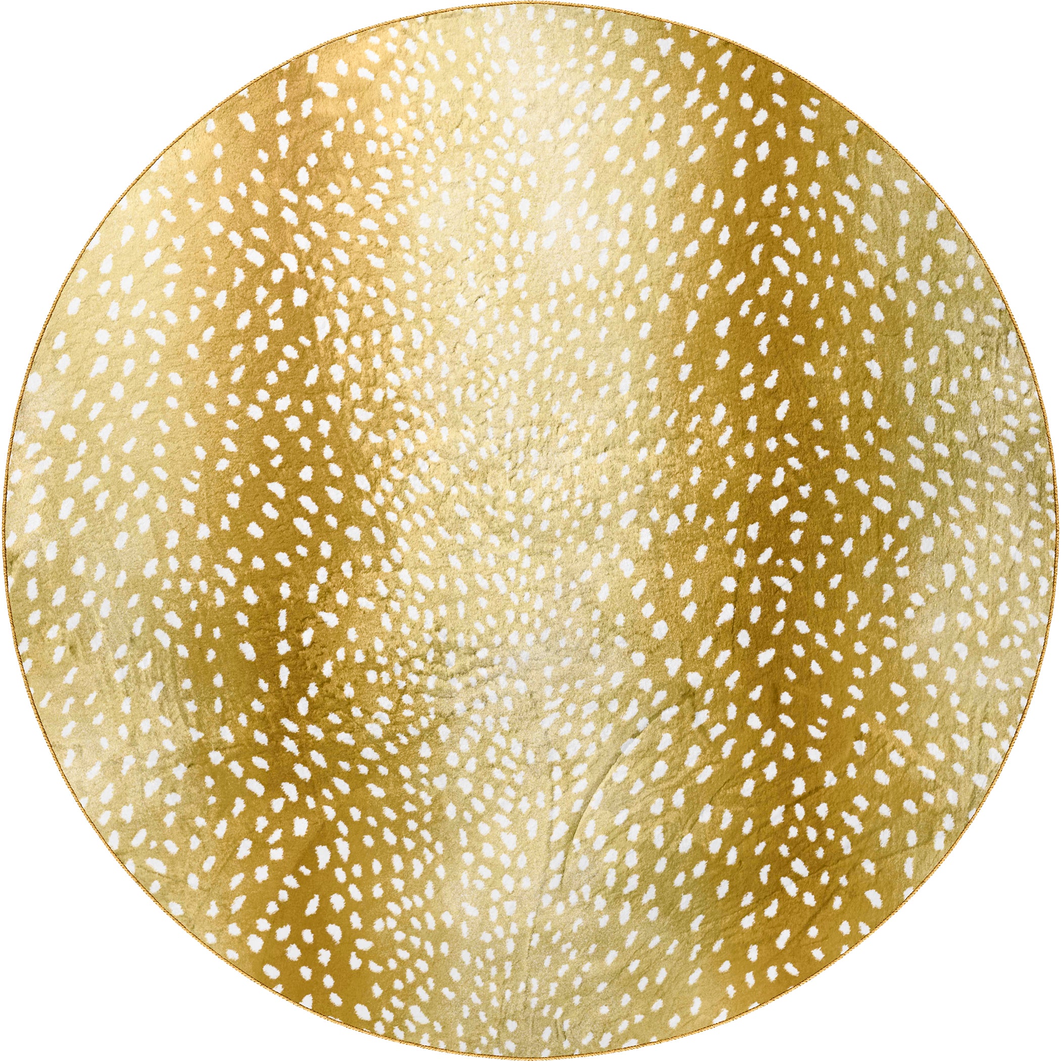 Luxury Machine Washable Casual AK3 Gold Rug 8' x 8' #shape_Round
