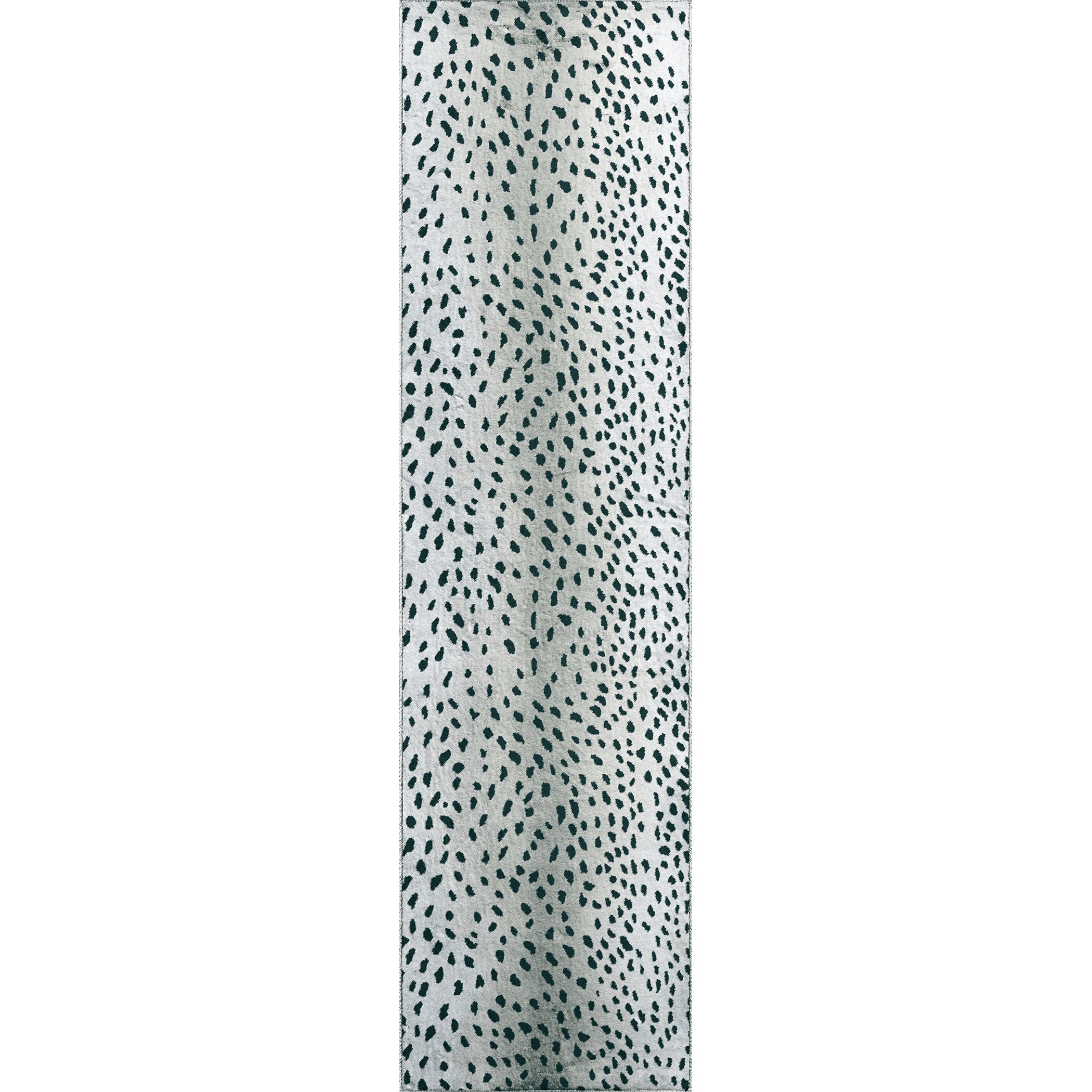 Luxury Machine Washable Casual AK3 Ivory Black Rug 2'3" x 7'6" #shape_Runner
