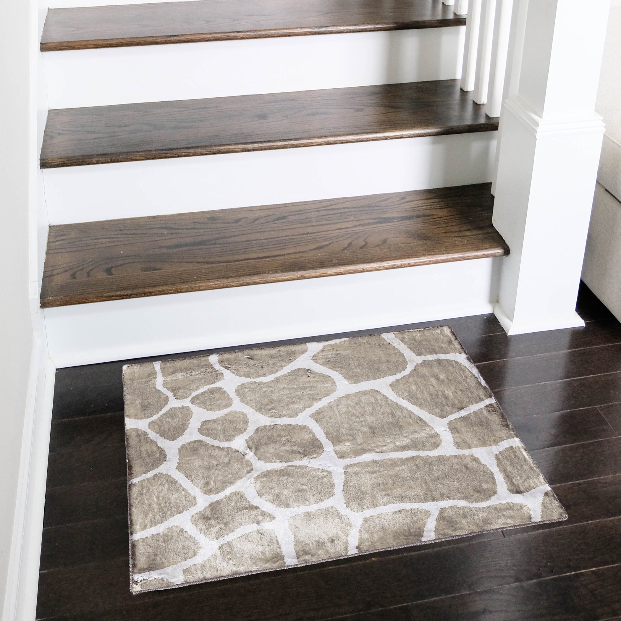 Luxury Machine Washable Casual AK4 Stone Brown Rug 1'8" x 2'6" #shape_Rectangle