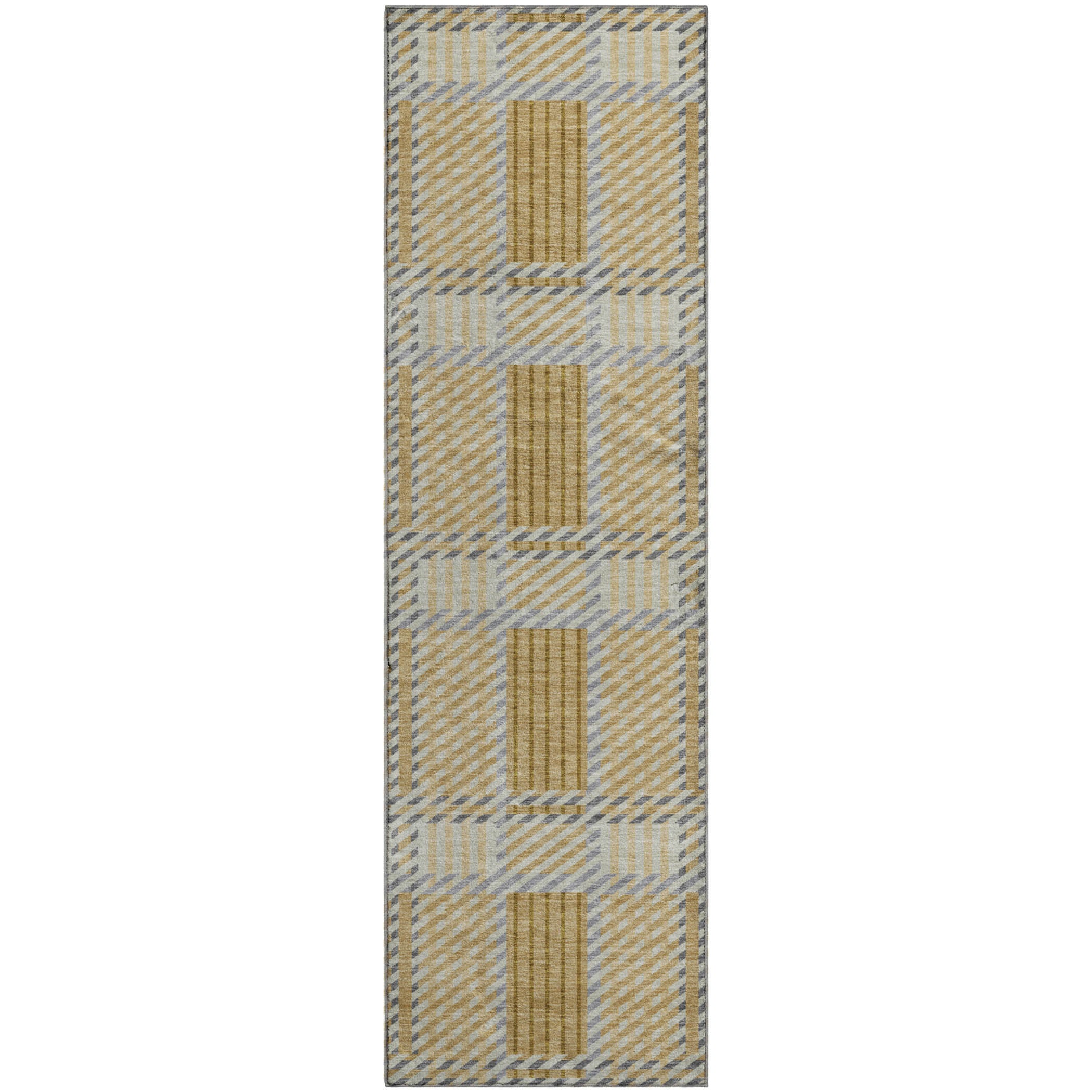 Lisbon Machine Washable Transitional Gold Rug 2'3" x 7'6" #shape_Runner