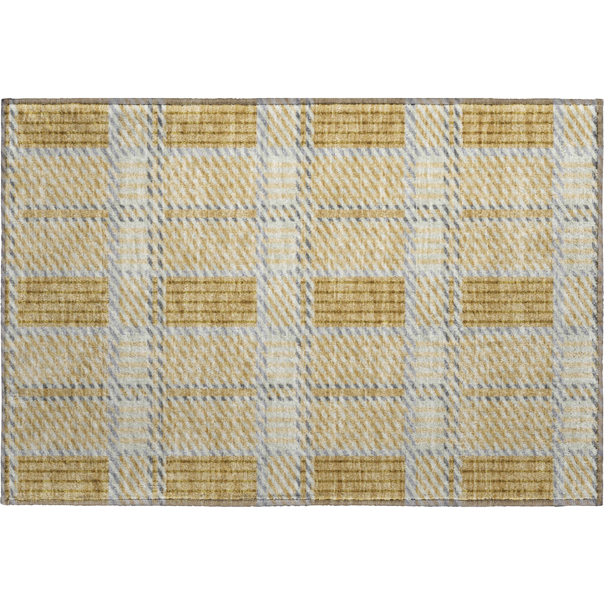 Lisbon Machine Washable Transitional Gold Rug 1'8" x 2'6" #shape_Rectangle