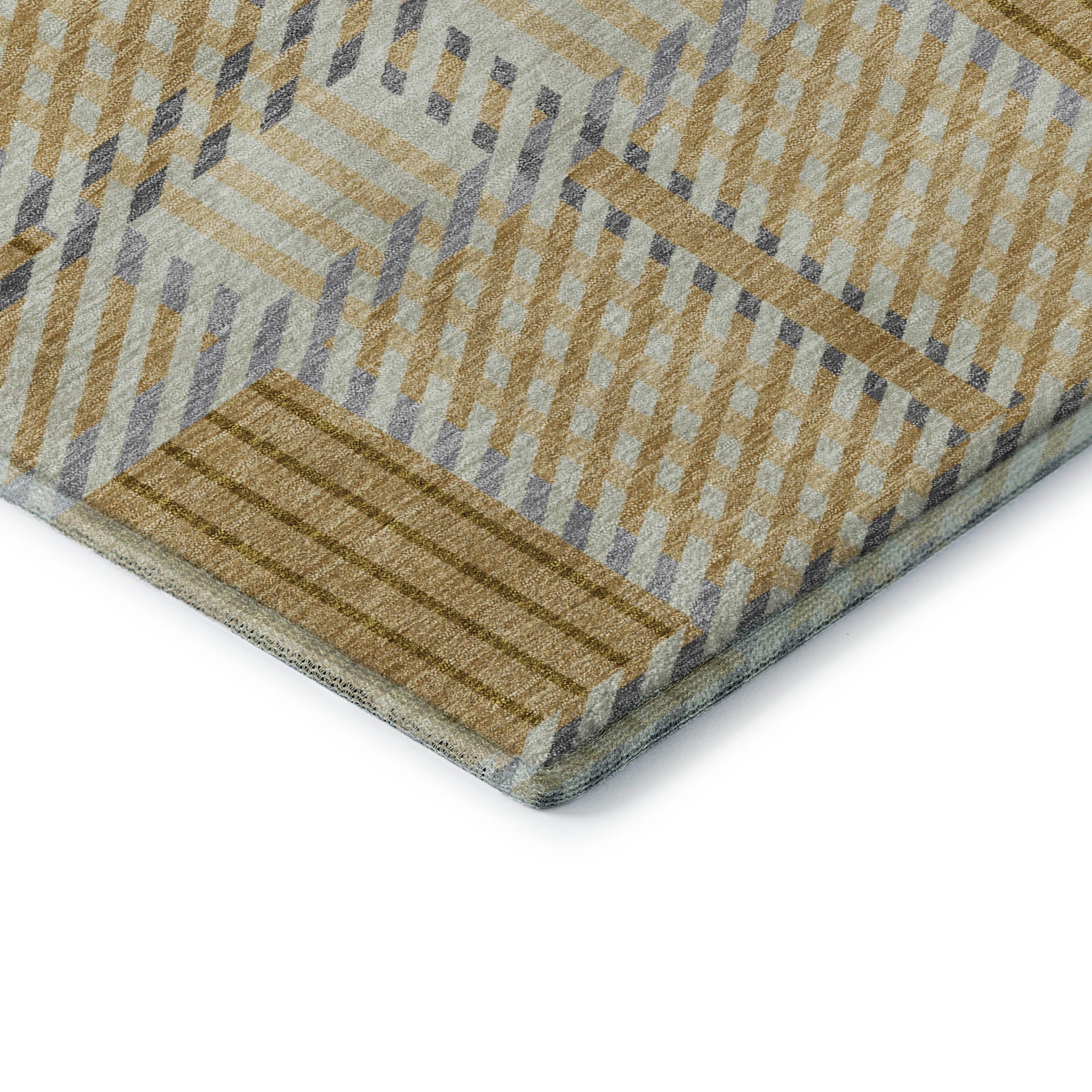 Lisbon Machine Washable Transitional Gold Rug 1'8" x 2'6" #shape_Rectangle