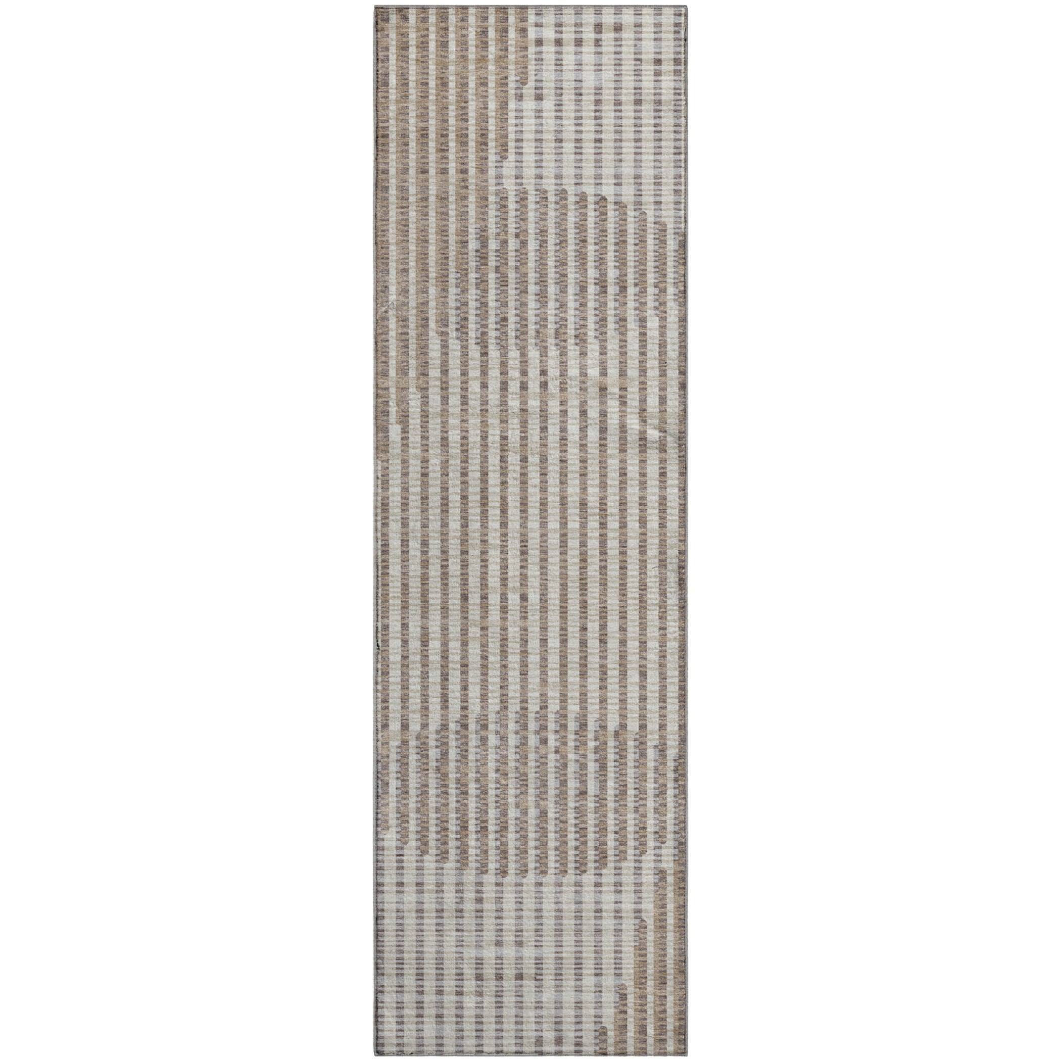 Reykjavik Machine Washable Transitional Beige Brown Rug 2'3" x 7'6" #shape_Runner