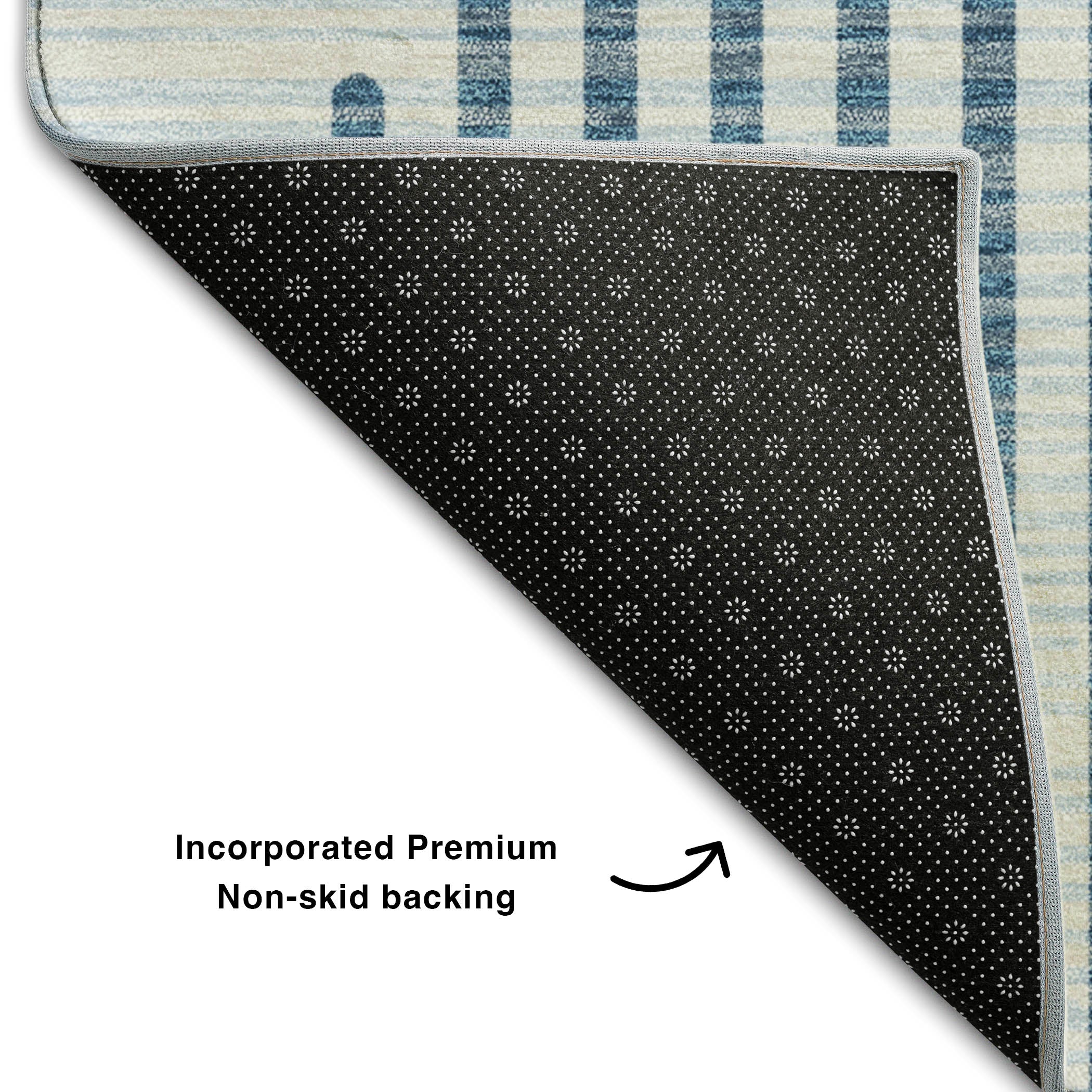 Reykjavik Machine Washable Transitional Blue Rug 1'8" x 2'6" #shape_Rectangle