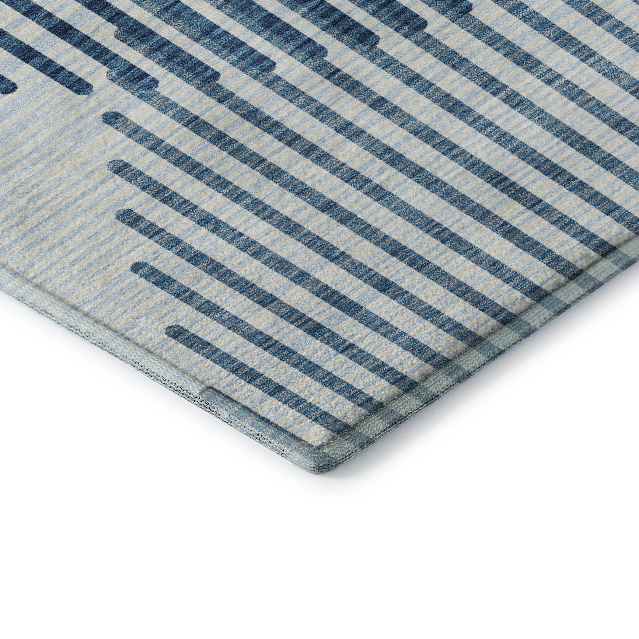 Reykjavik Machine Washable Transitional Blue Rug 1'8" x 2'6" #shape_Rectangle