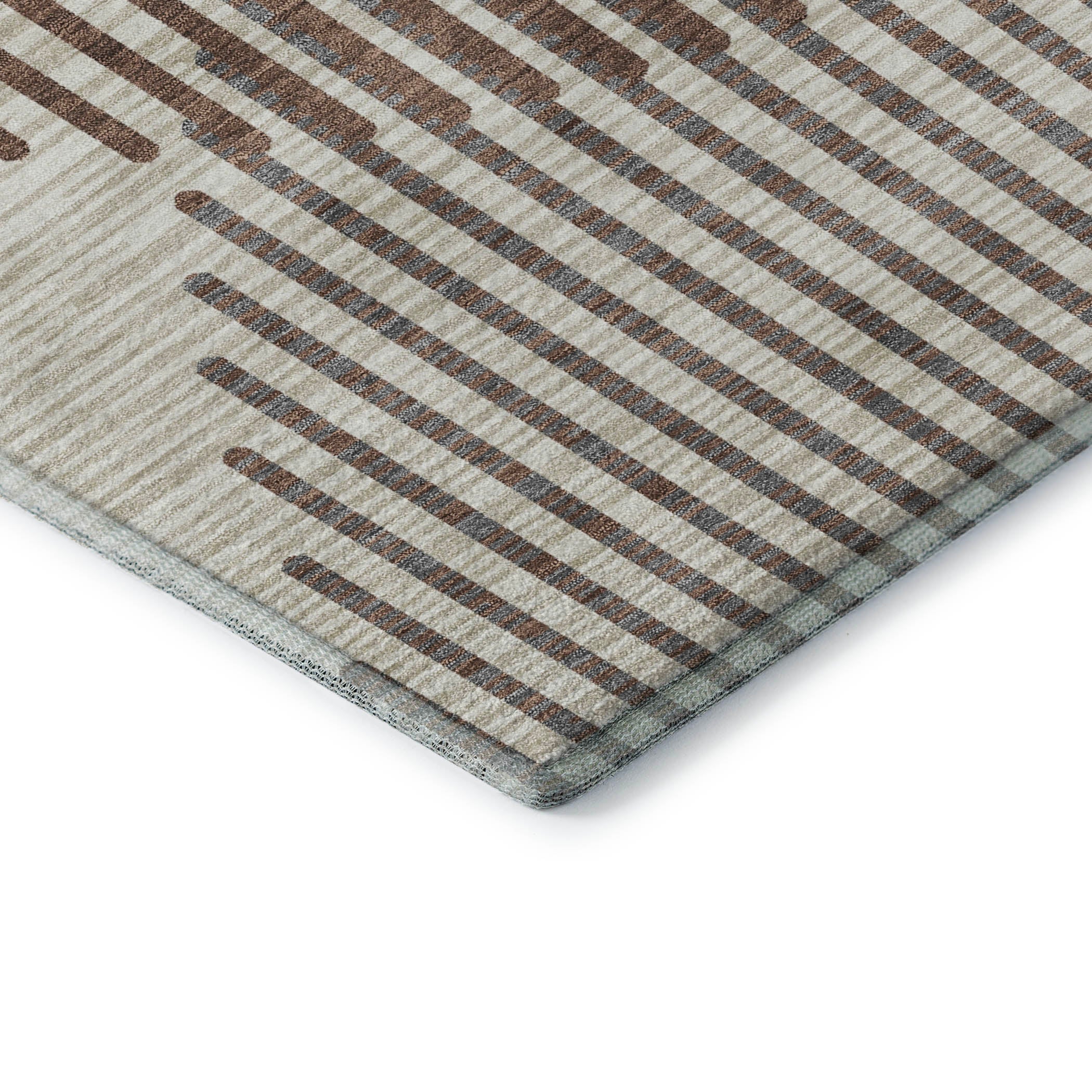 Reykjavik Machine Washable Transitional Brown Rug 1'8" x 2'6" #shape_Rectangle