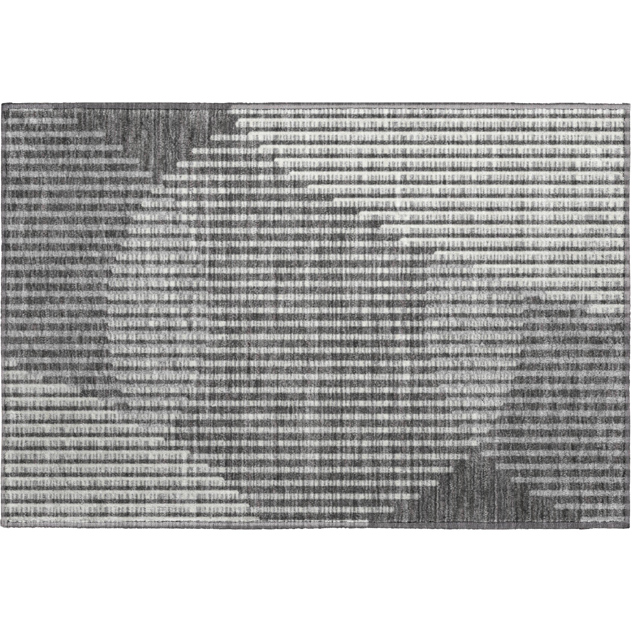 Reykjavik Machine Washable Transitional Charcoal Gray Rug 1'8" x 2'6" #shape_Rectangle