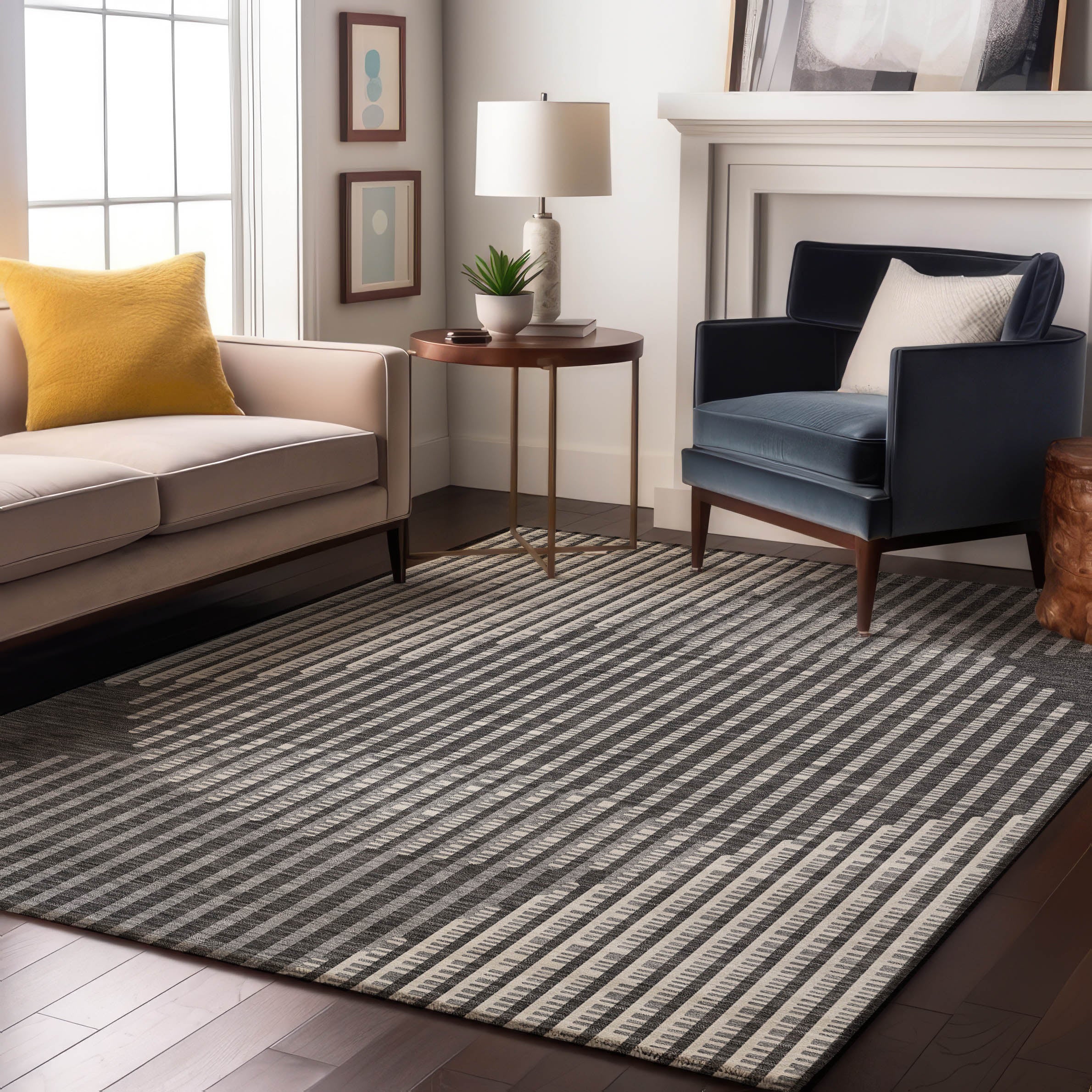 Reykjavik Machine Washable Transitional Charcoal Gray Rug 2'6" x 3'10" #shape_Rectangle