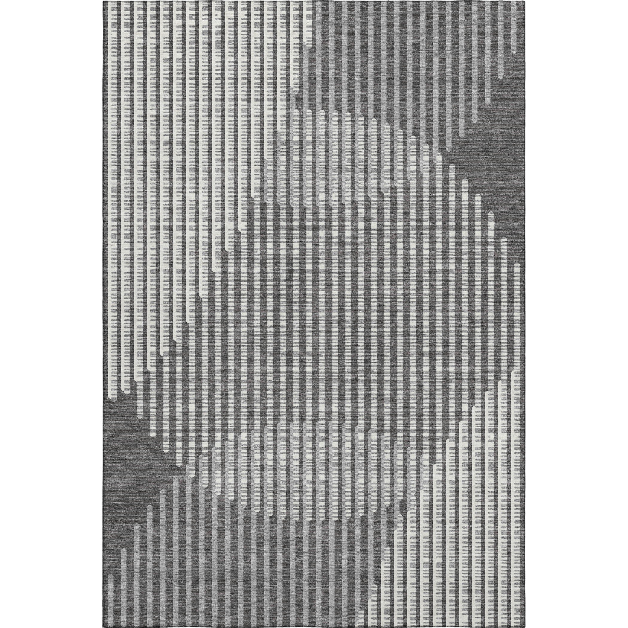 Reykjavik Machine Washable Transitional Charcoal Gray Rug 2'6" x 3'10" #shape_Rectangle