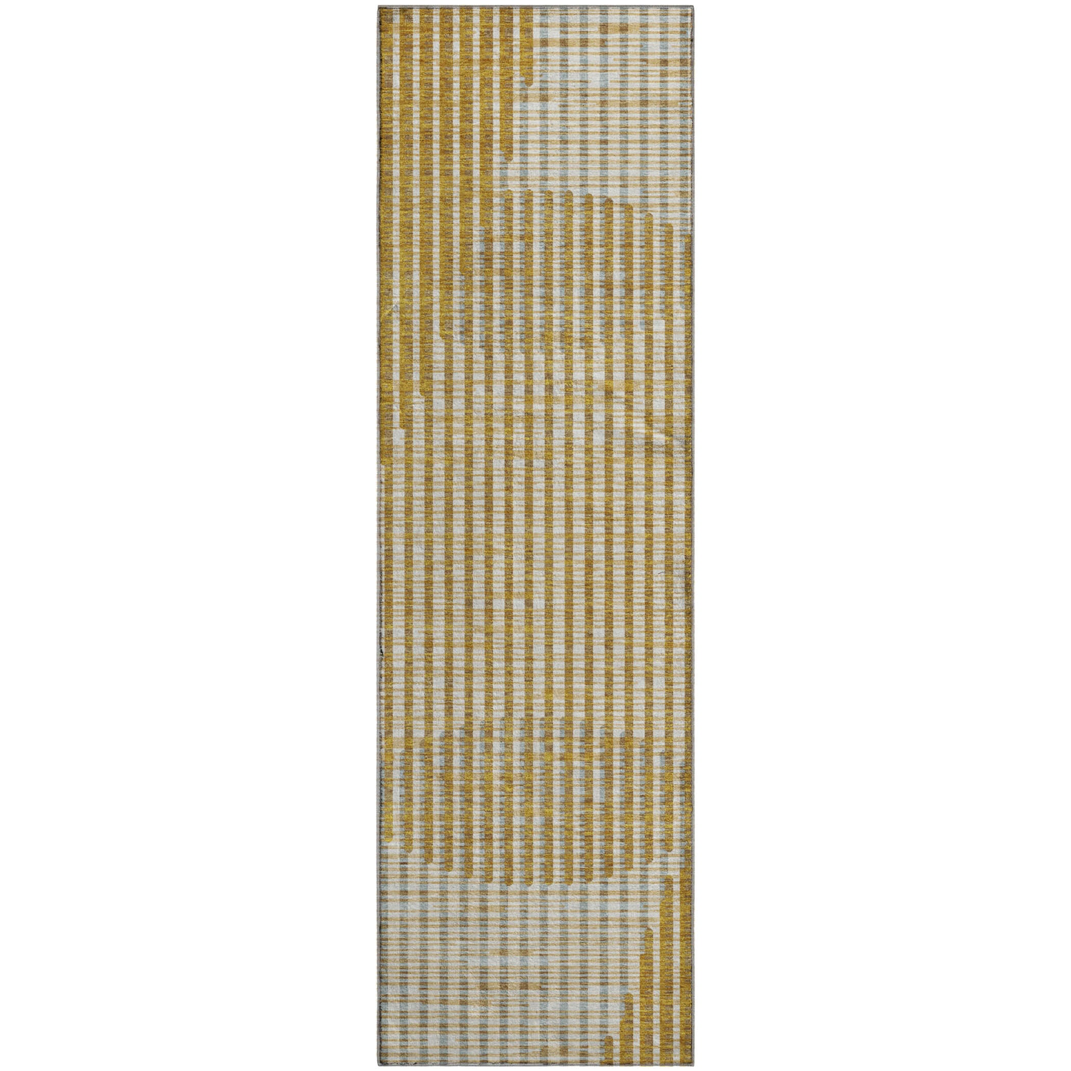 Reykjavik Machine Washable Transitional Gold Rug 2'3" x 7'6" #shape_Runner
