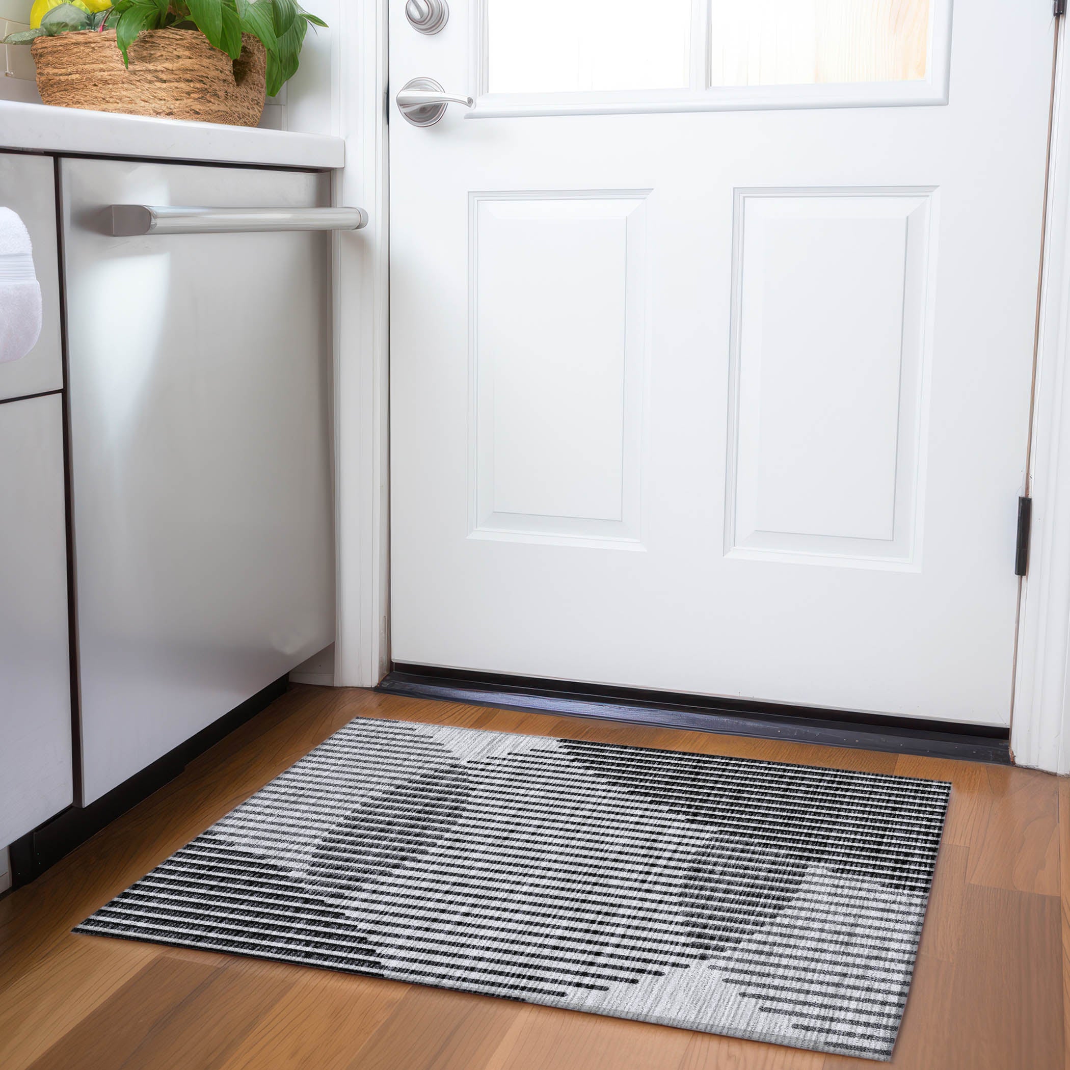 Reykjavik Machine Washable Transitional Gray Rug 1'8" x 2'6" #shape_Rectangle