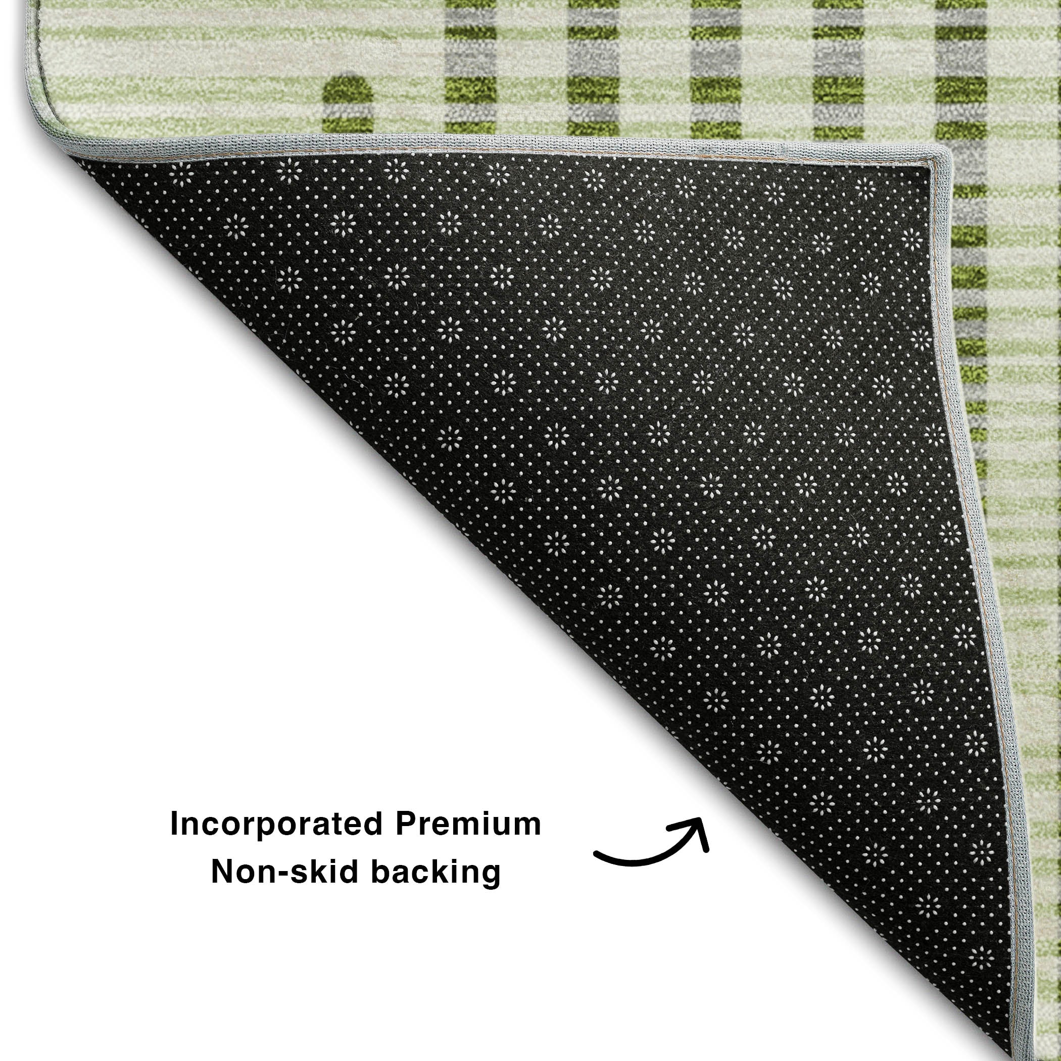 Reykjavik Machine Washable Transitional Green Rug 1'8" x 2'6" #shape_Rectangle
