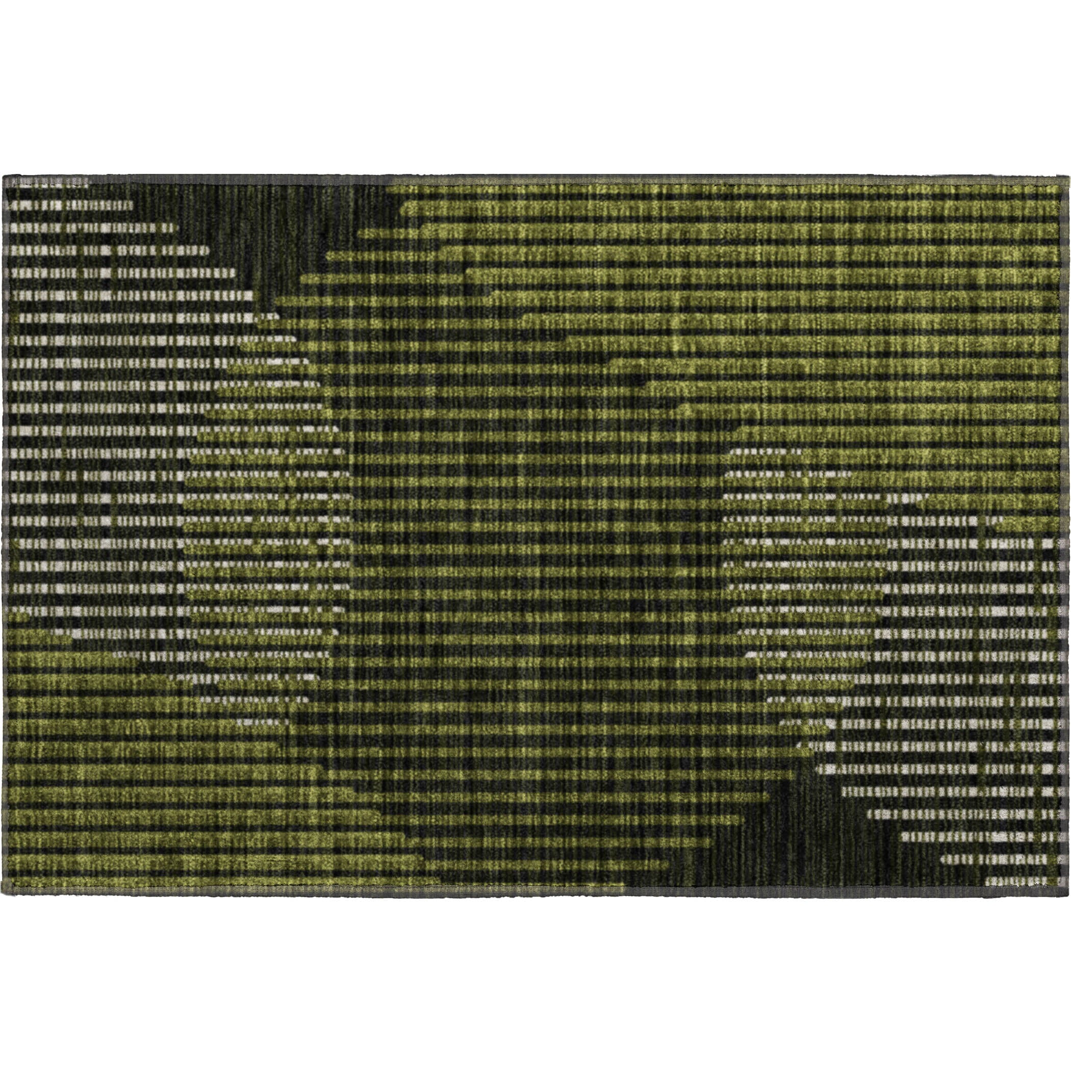 Reykjavik Machine Washable Transitional Olive Green Rug 1'8" x 2'6" #shape_Rectangle