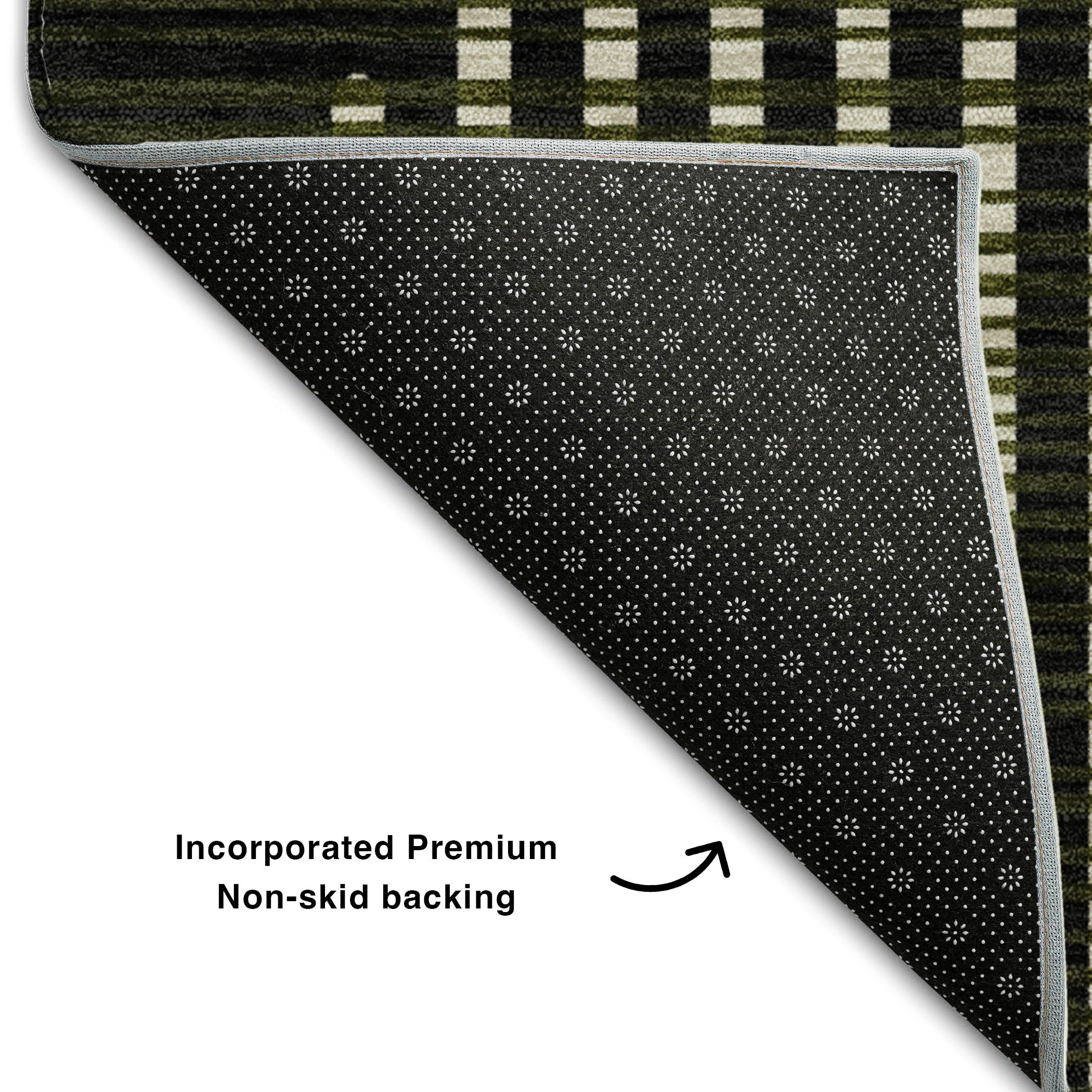 Reykjavik Machine Washable Transitional Olive Green Rug 1'8" x 2'6" #shape_Rectangle