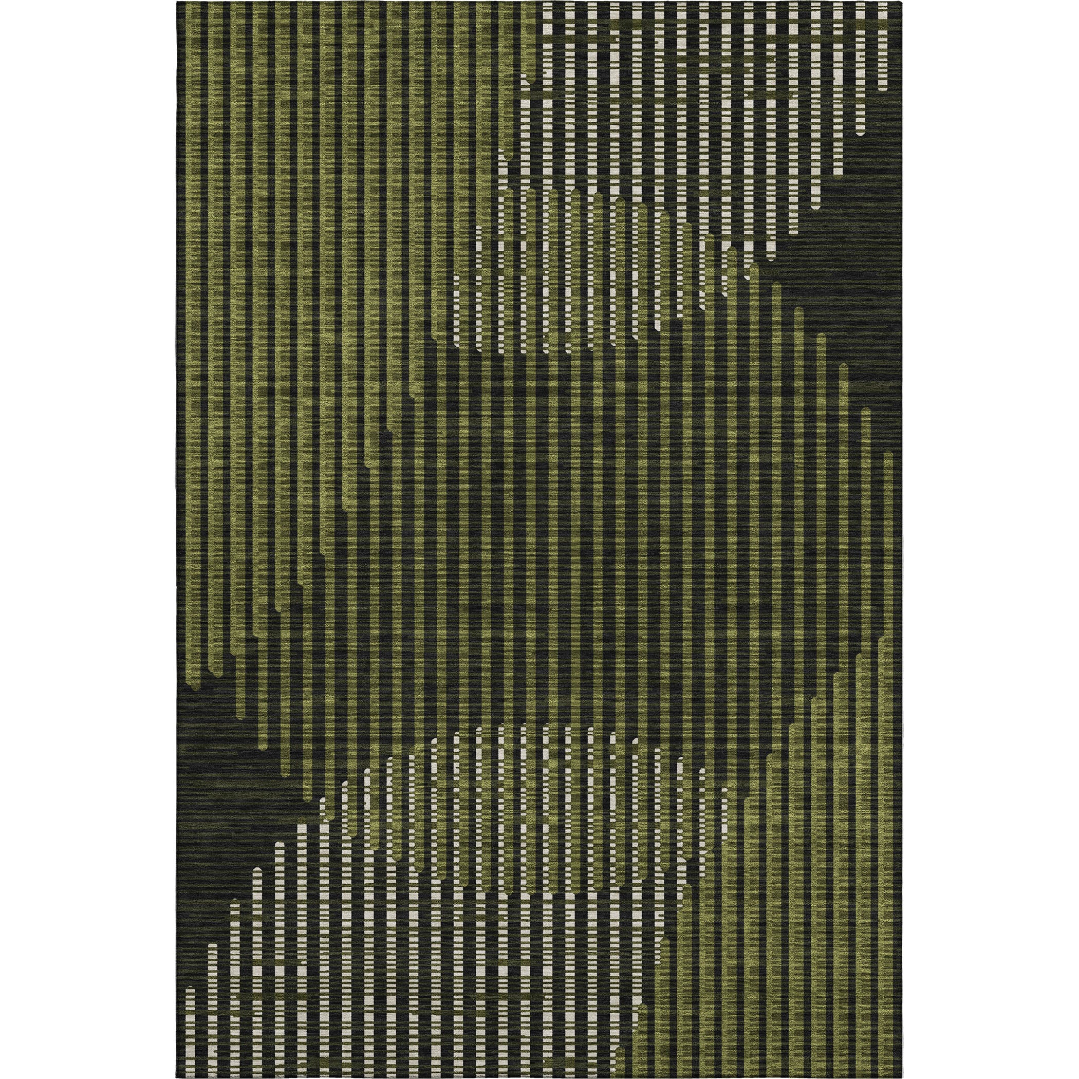 Reykjavik Machine Washable Transitional Olive Green Rug 2'6" x 3'10" #shape_Rectangle