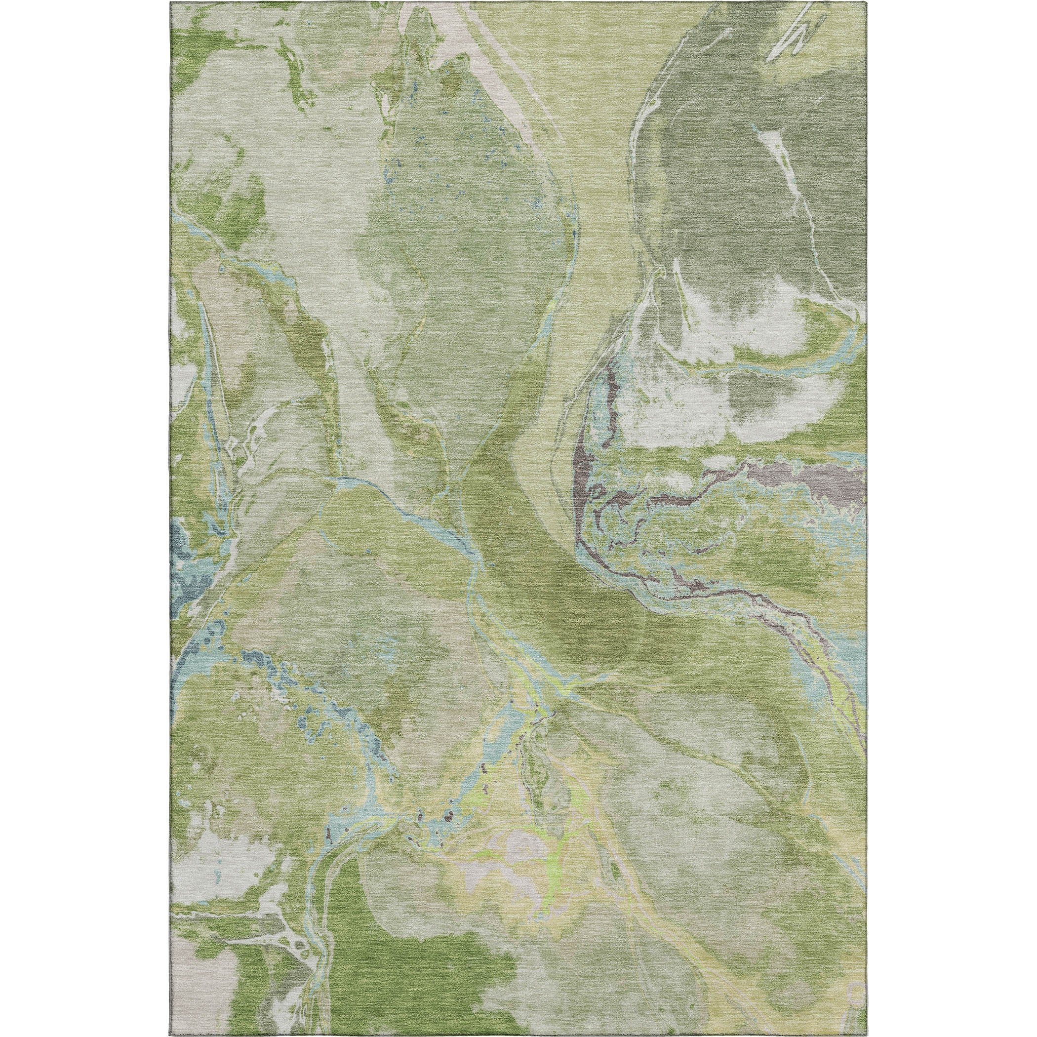 Seville Machine Washable Transitional Green Rug 2'6" x 3'10" #shape_Rectangle