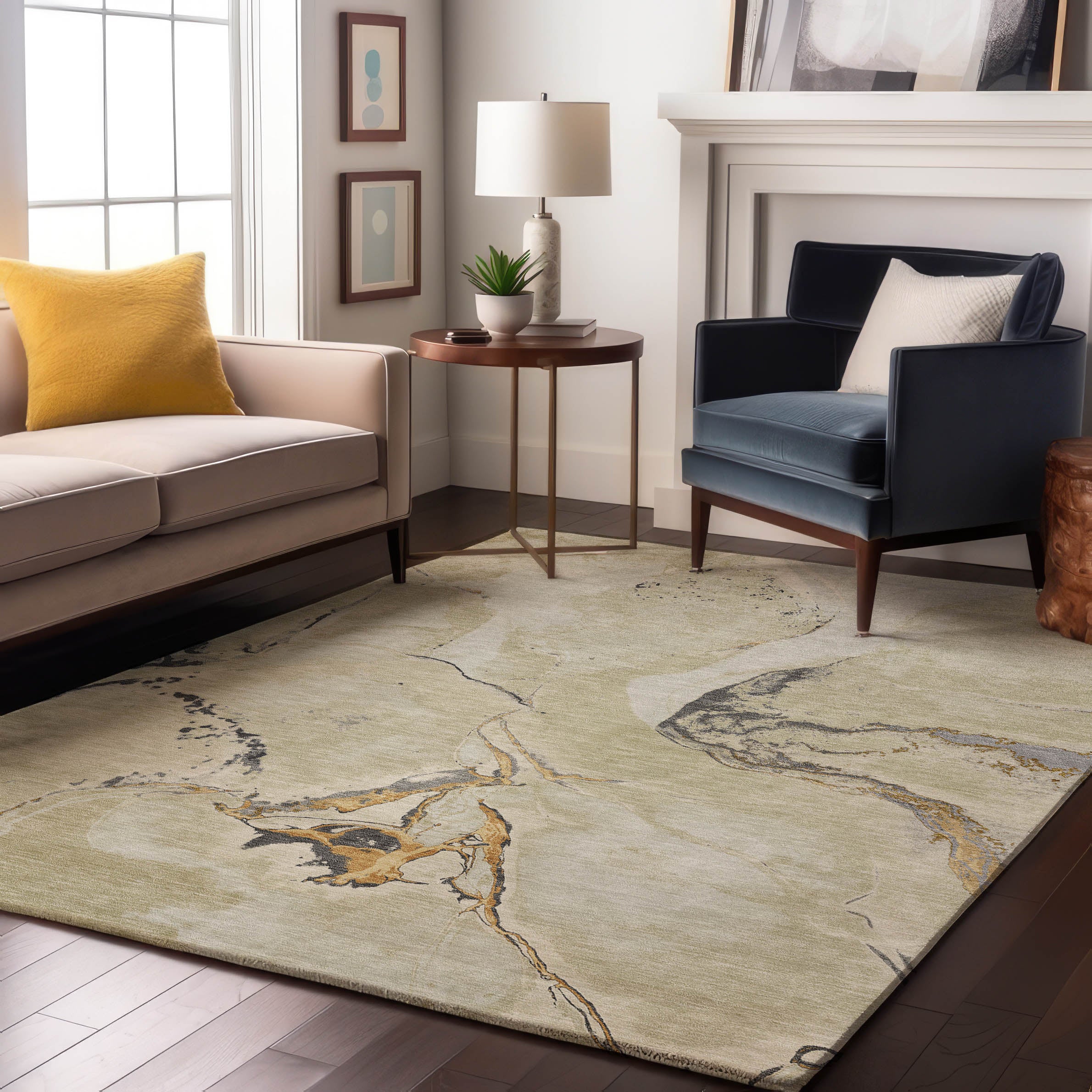 Seville Machine Washable Transitional Ivory Rug 2'6" x 3'10" #shape_Rectangle