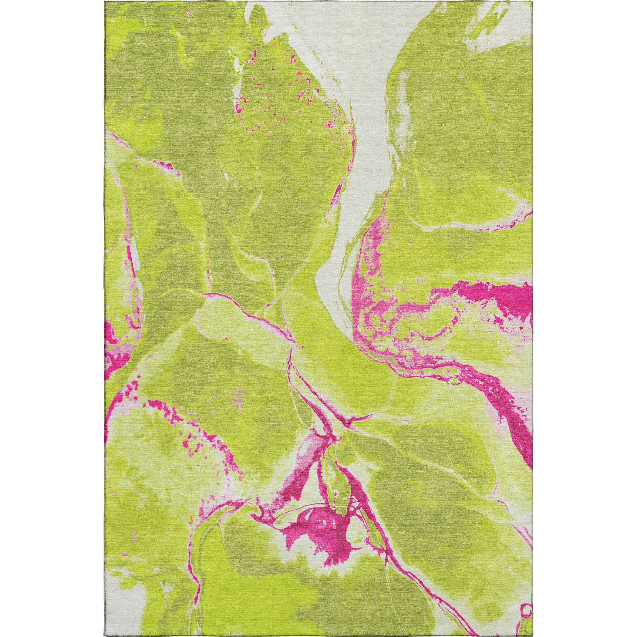 Seville Machine Washable Transitional Lime Green Rug 2'6" x 3'10" #shape_Rectangle
