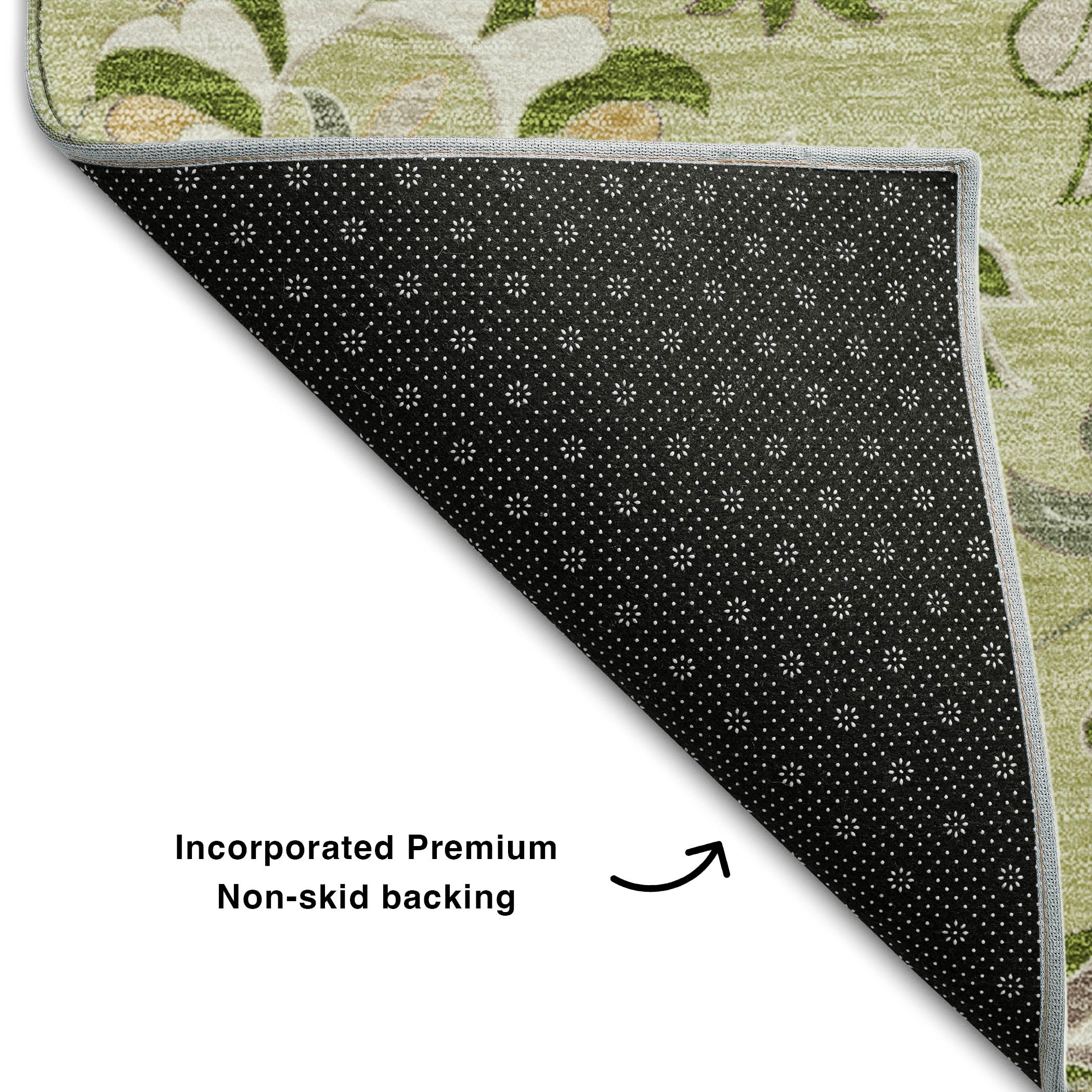 Baku Machine Washable Transitional Aloe Green Rug 1'8" x 2'6" #shape_Rectangle