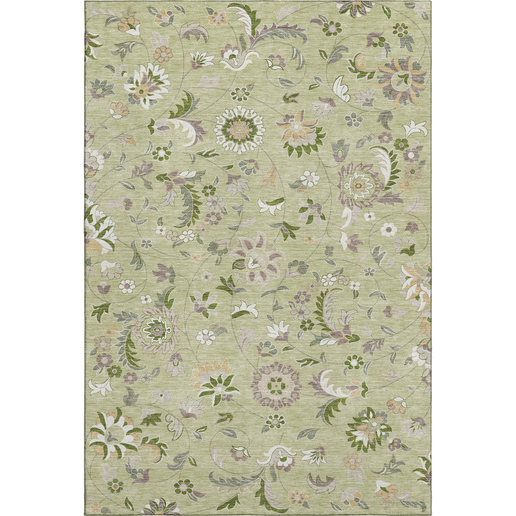 Baku Machine Washable Transitional Aloe Green Rug 2'6" x 3'10" #shape_Rectangle