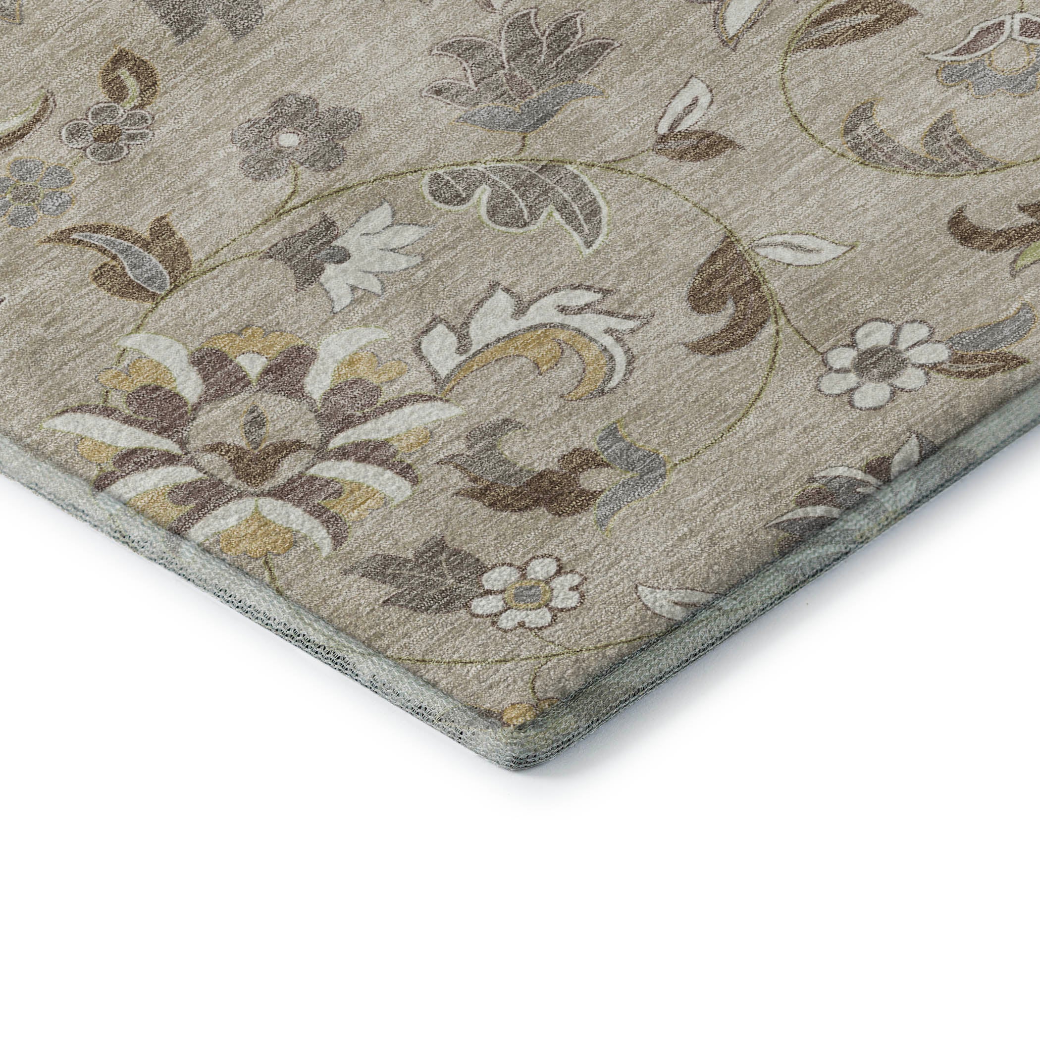Baku Machine Washable Transitional Beige Brown Rug 1'8" x 2'6" #shape_Rectangle