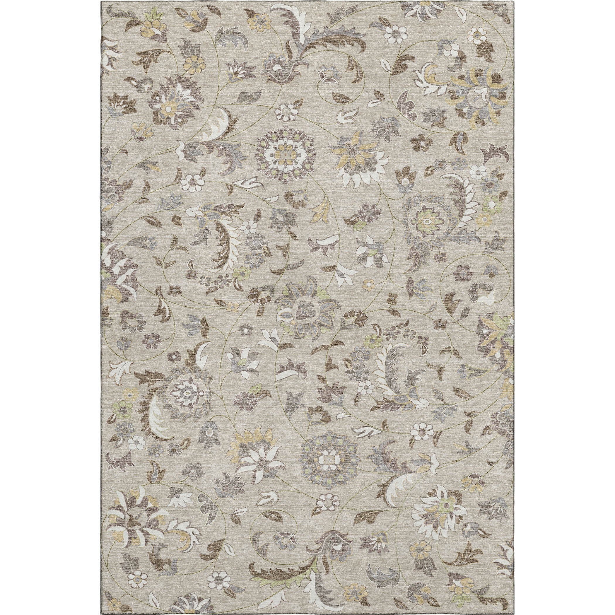 Baku Machine Washable Transitional Beige Brown Rug 2'6" x 3'10" #shape_Rectangle