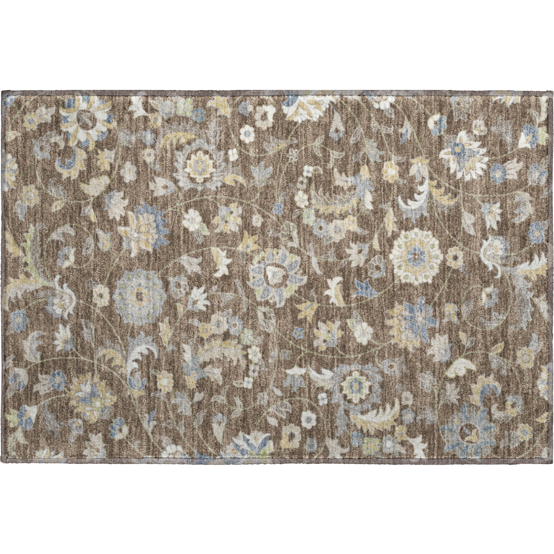 Baku Machine Washable Transitional Chocolate Brown Rug 1'8" x 2'6" #shape_Rectangle