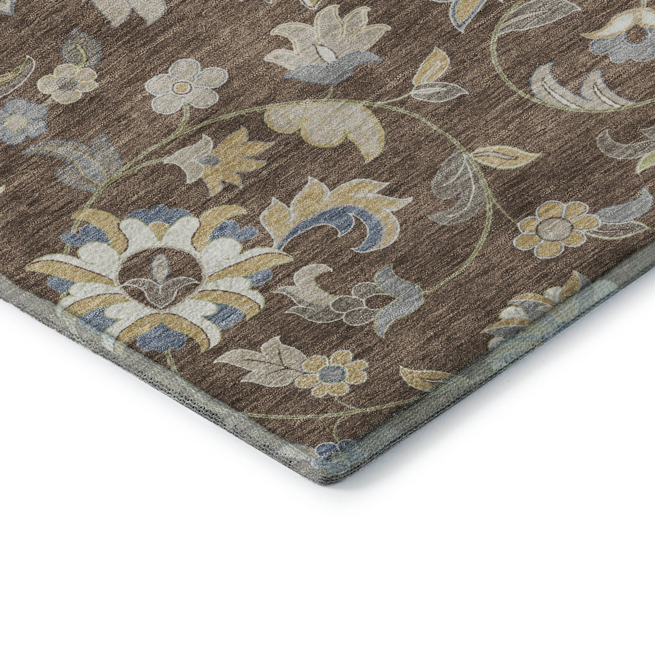 Baku Machine Washable Transitional Chocolate Brown Rug 1'8" x 2'6" #shape_Rectangle