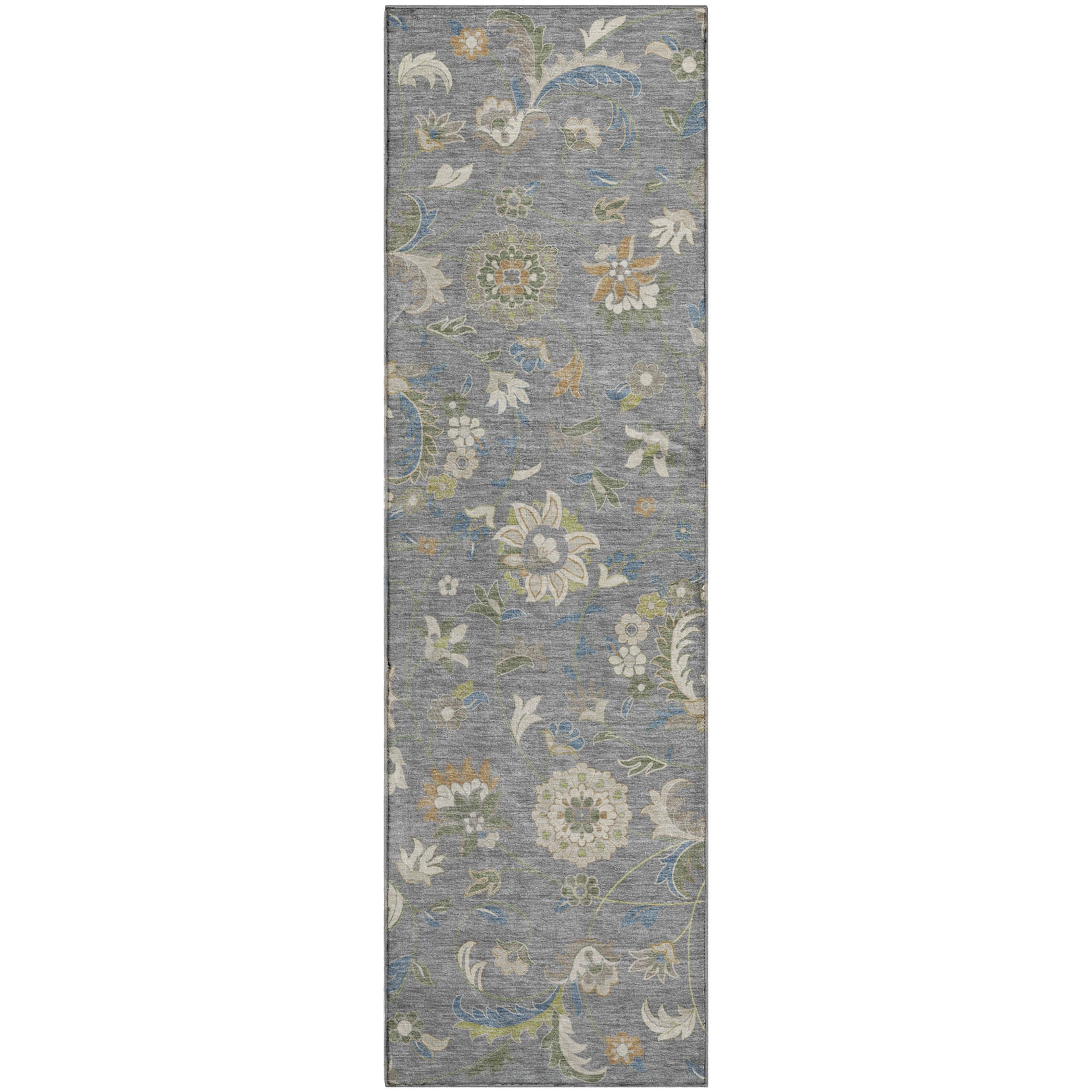 Baku Machine Washable Transitional Gray Rug 2'3" x 7'6" #shape_Runner