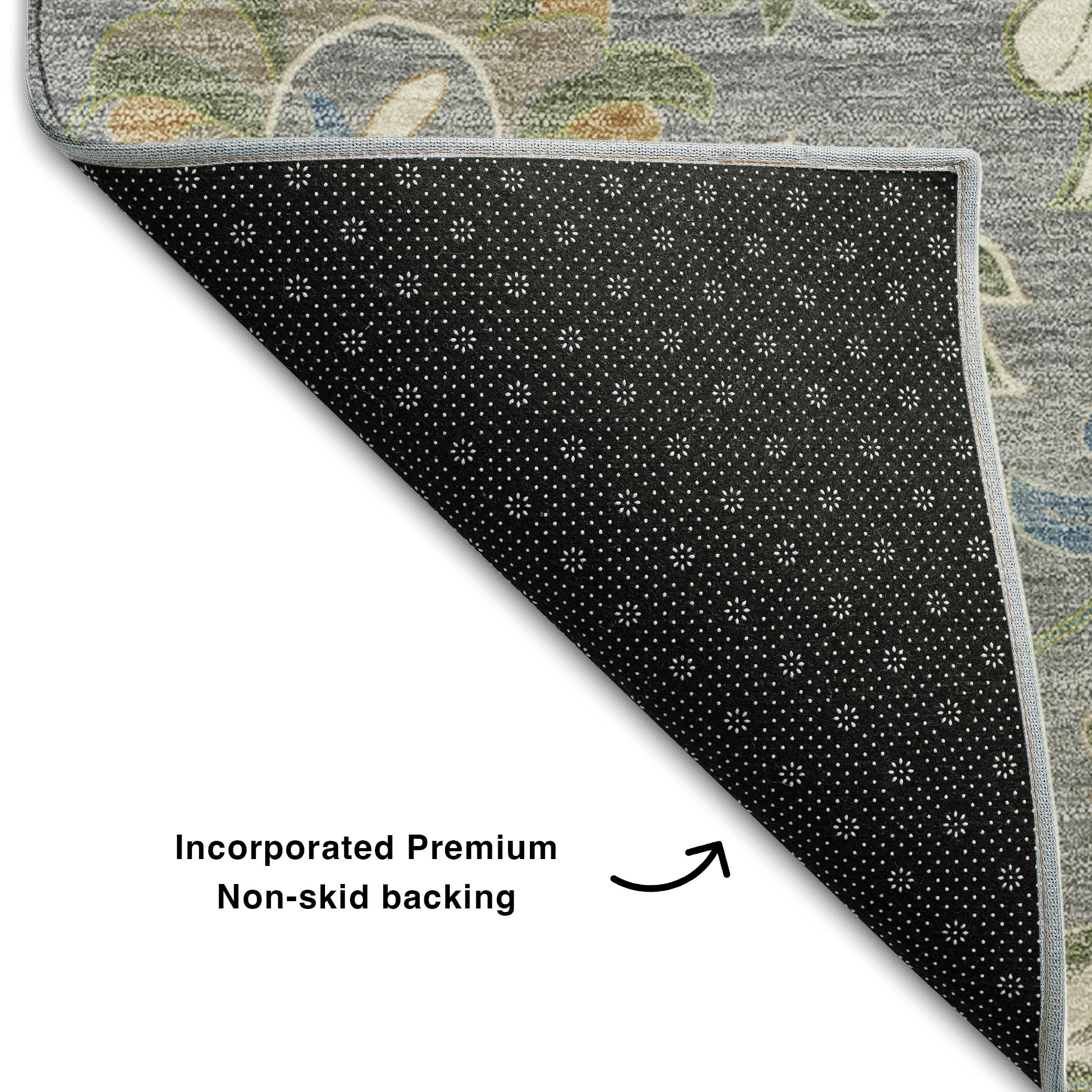 Baku Machine Washable Transitional Gray Rug 1'8" x 2'6" #shape_Rectangle