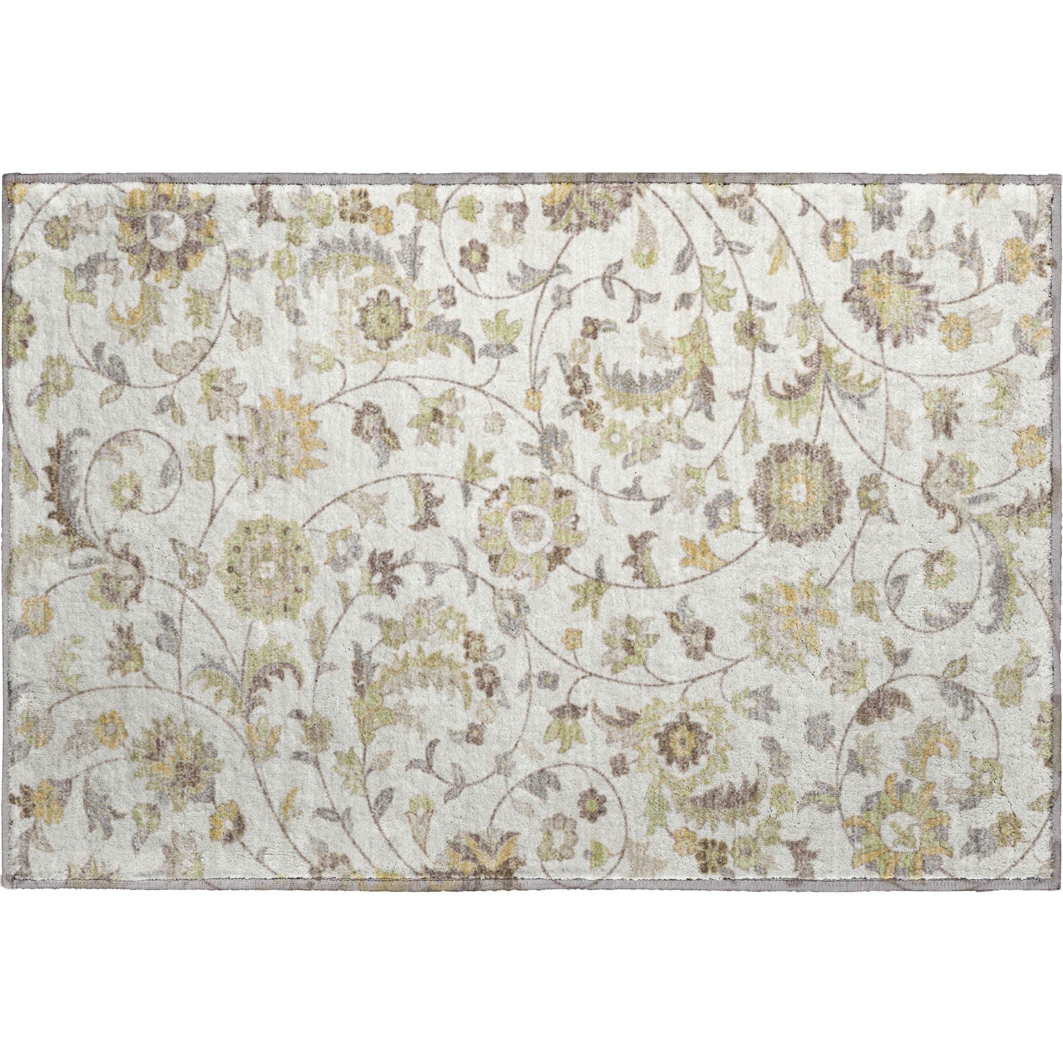 Baku Machine Washable Transitional Ivory Rug 1'8" x 2'6" #shape_Rectangle