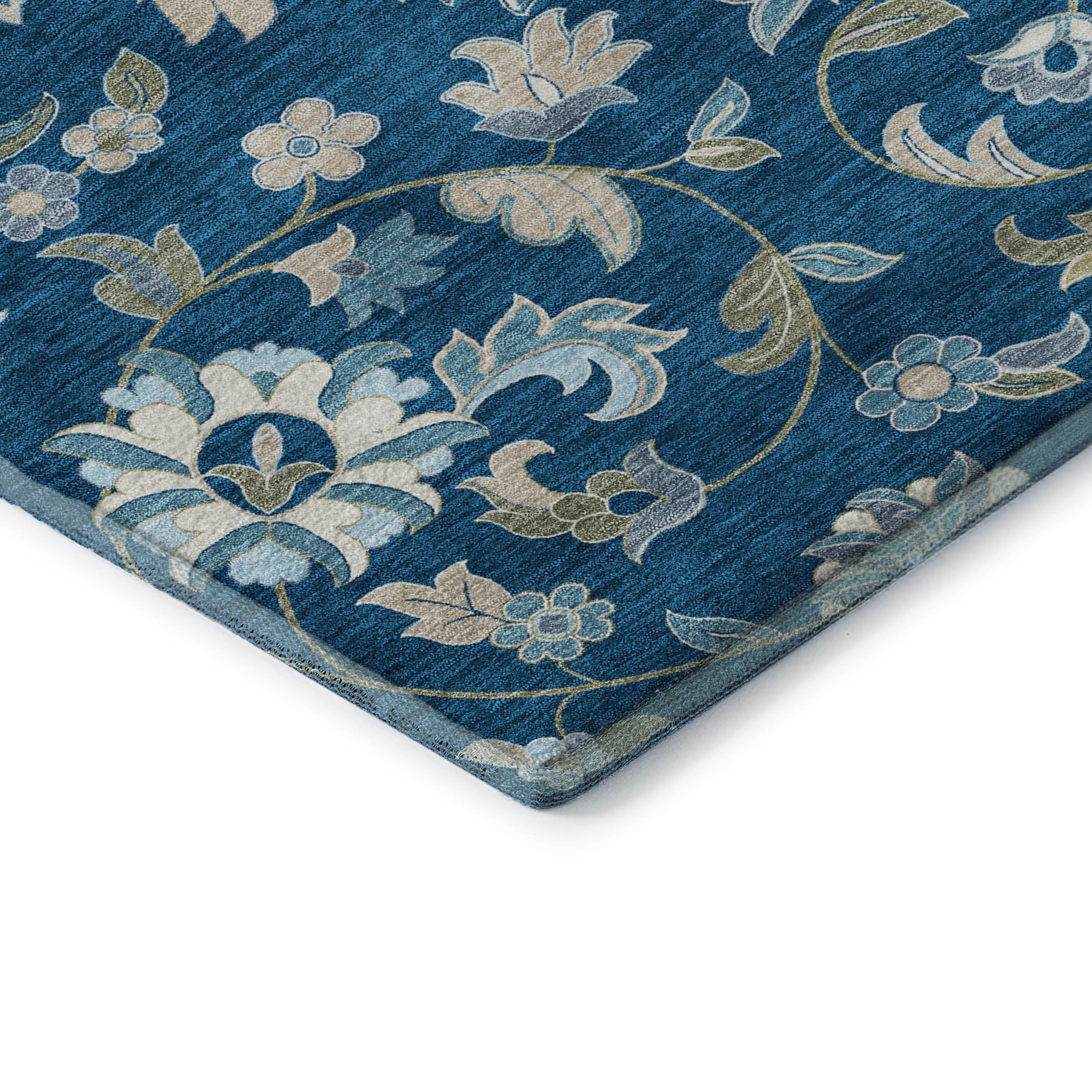 Baku Machine Washable Transitional Navy Blue Rug 1'8" x 2'6" #shape_Rectangle