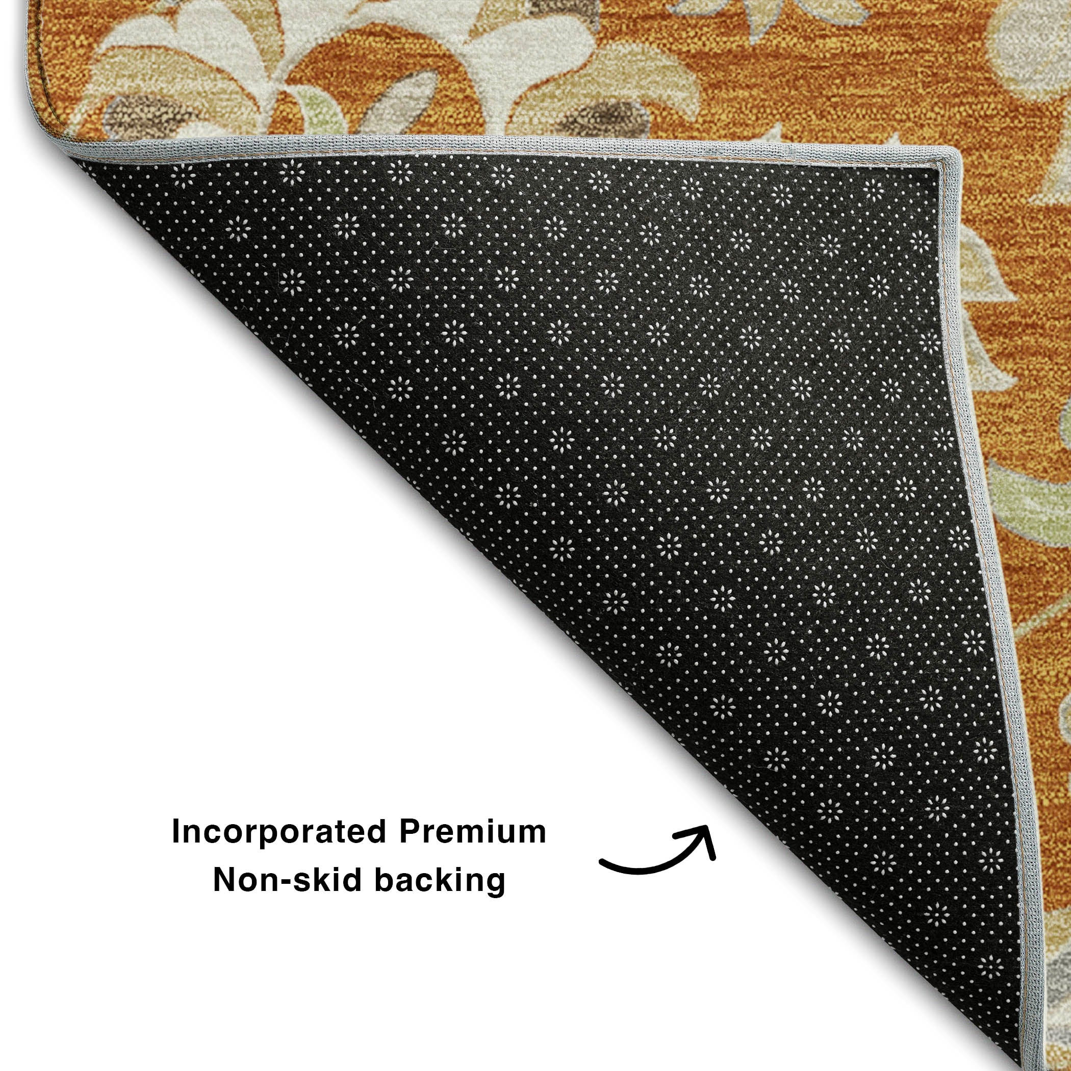 Baku Machine Washable Transitional Paprika Orange Rug 1'8" x 2'6" #shape_Rectangle