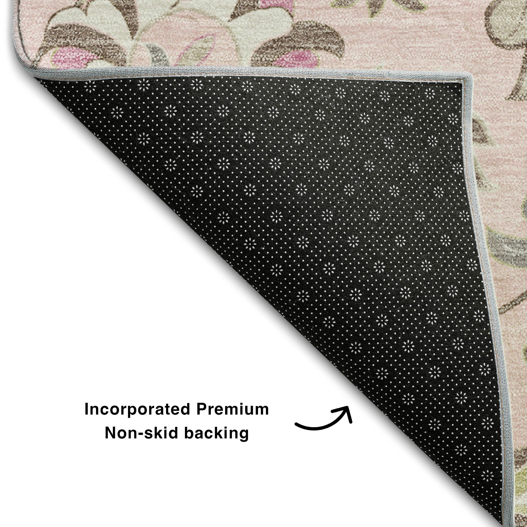 Baku Machine Washable Transitional Pink Rug 1'8" x 2'6" #shape_Rectangle