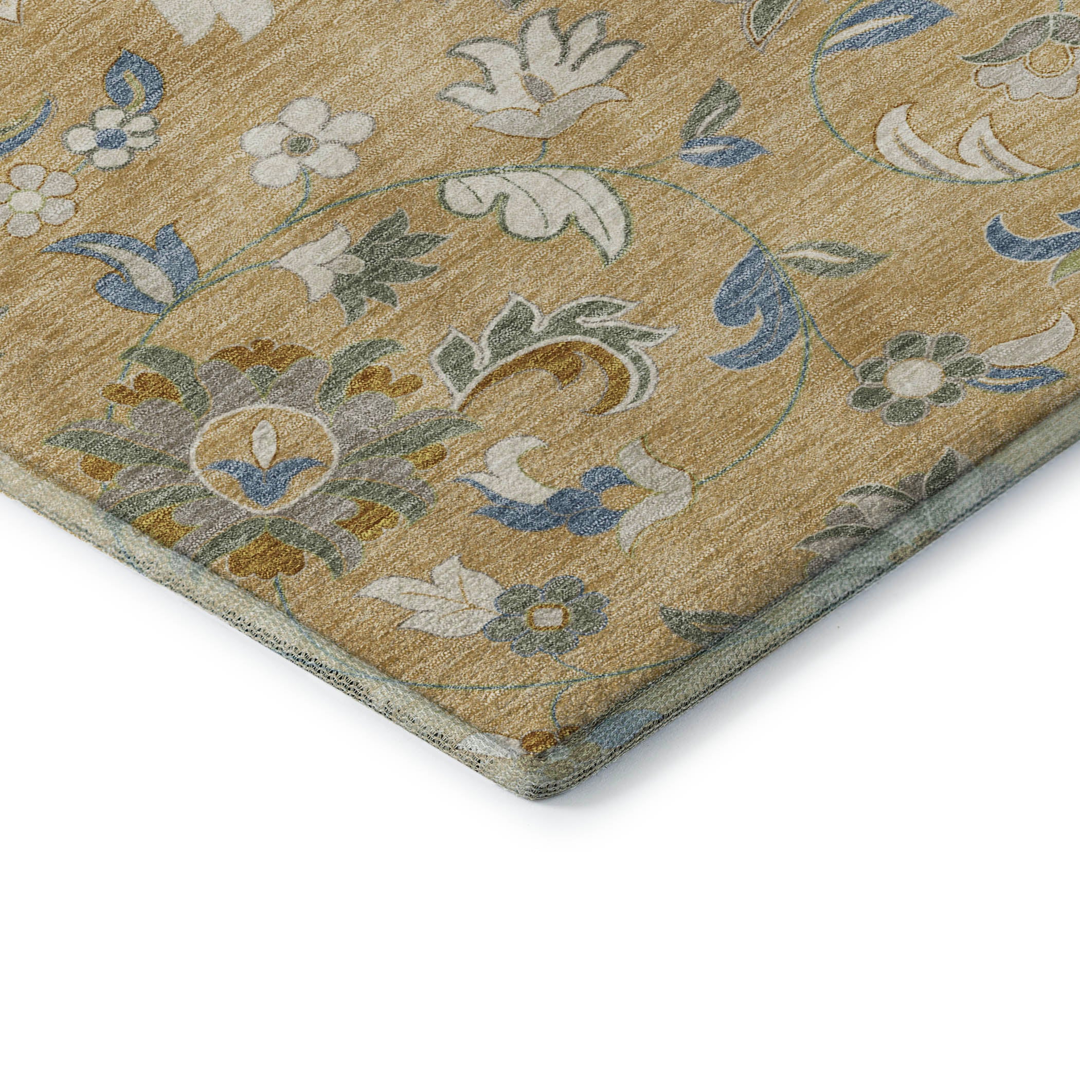 Baku Machine Washable Transitional Wheat Gold Rug 1'8" x 2'6" #shape_Rectangle