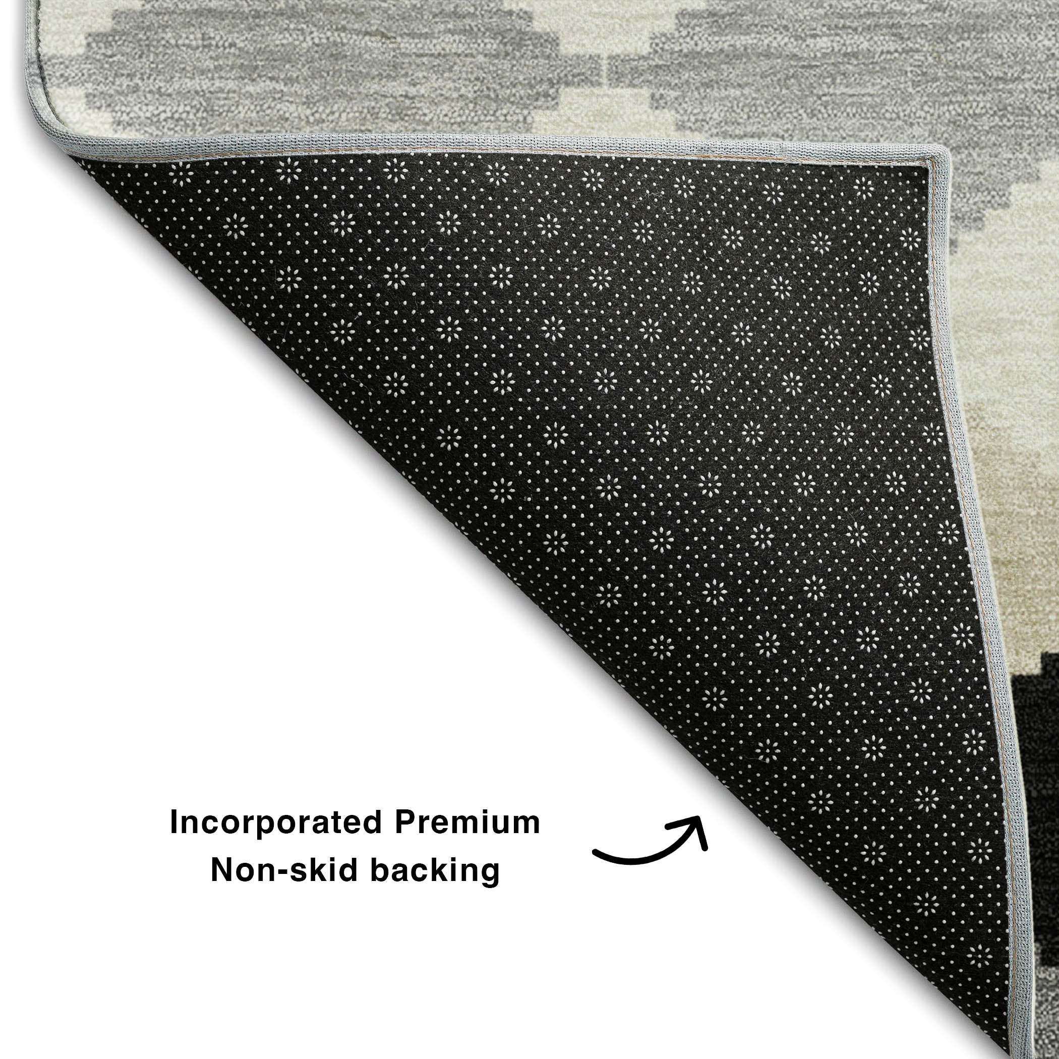 Colombo Machine Washable Transitional Black Rug 1'8" x 2'6" #shape_Rectangle
