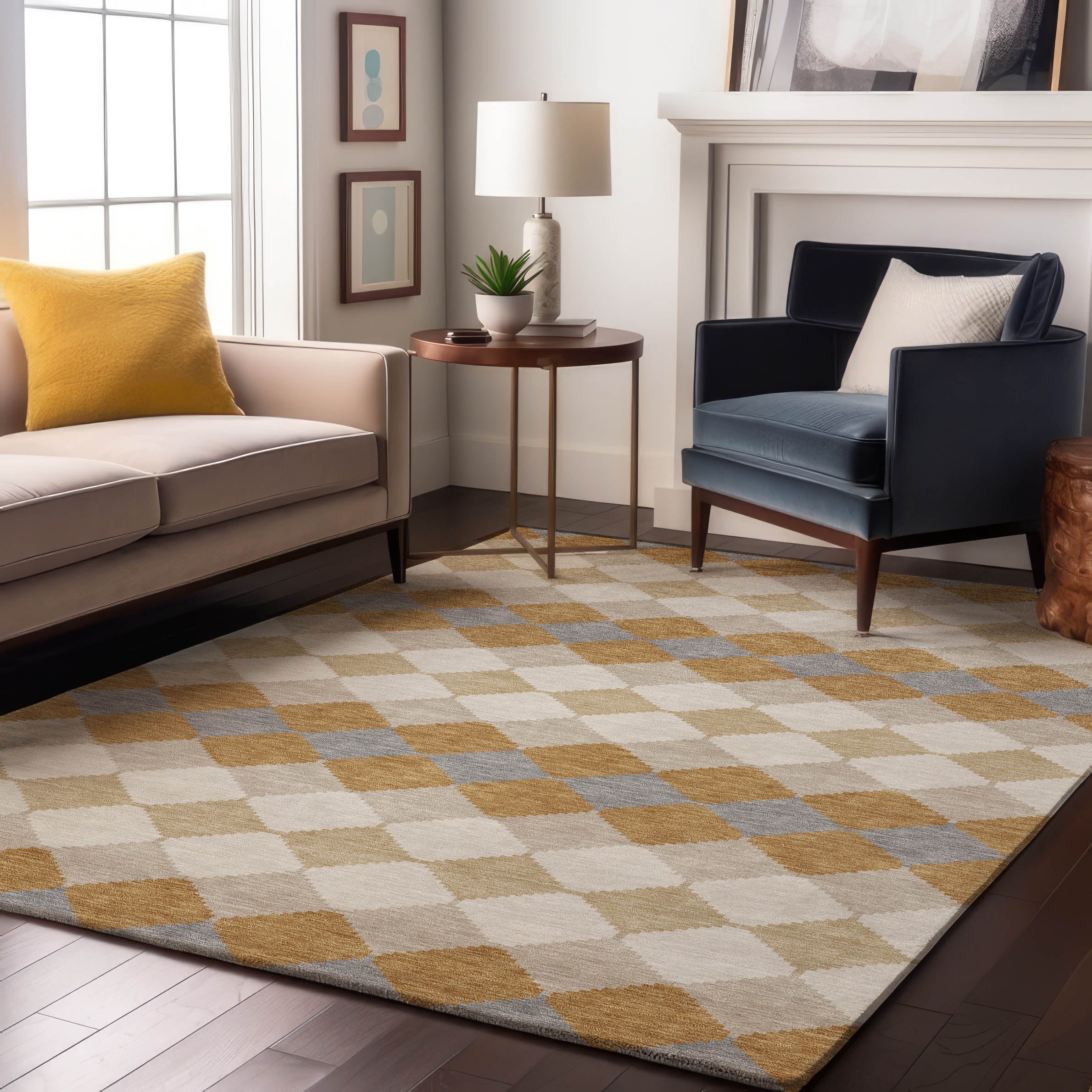 Colombo Machine Washable Transitional Gold Rug 2'6" x 3'10" #shape_Rectangle