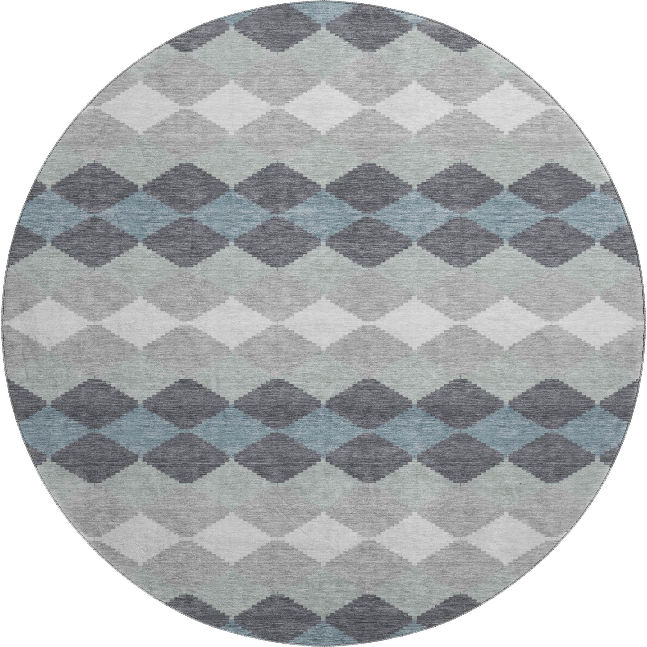 Colombo Machine Washable Transitional Gray Rug 8' x 8' #shape_Round