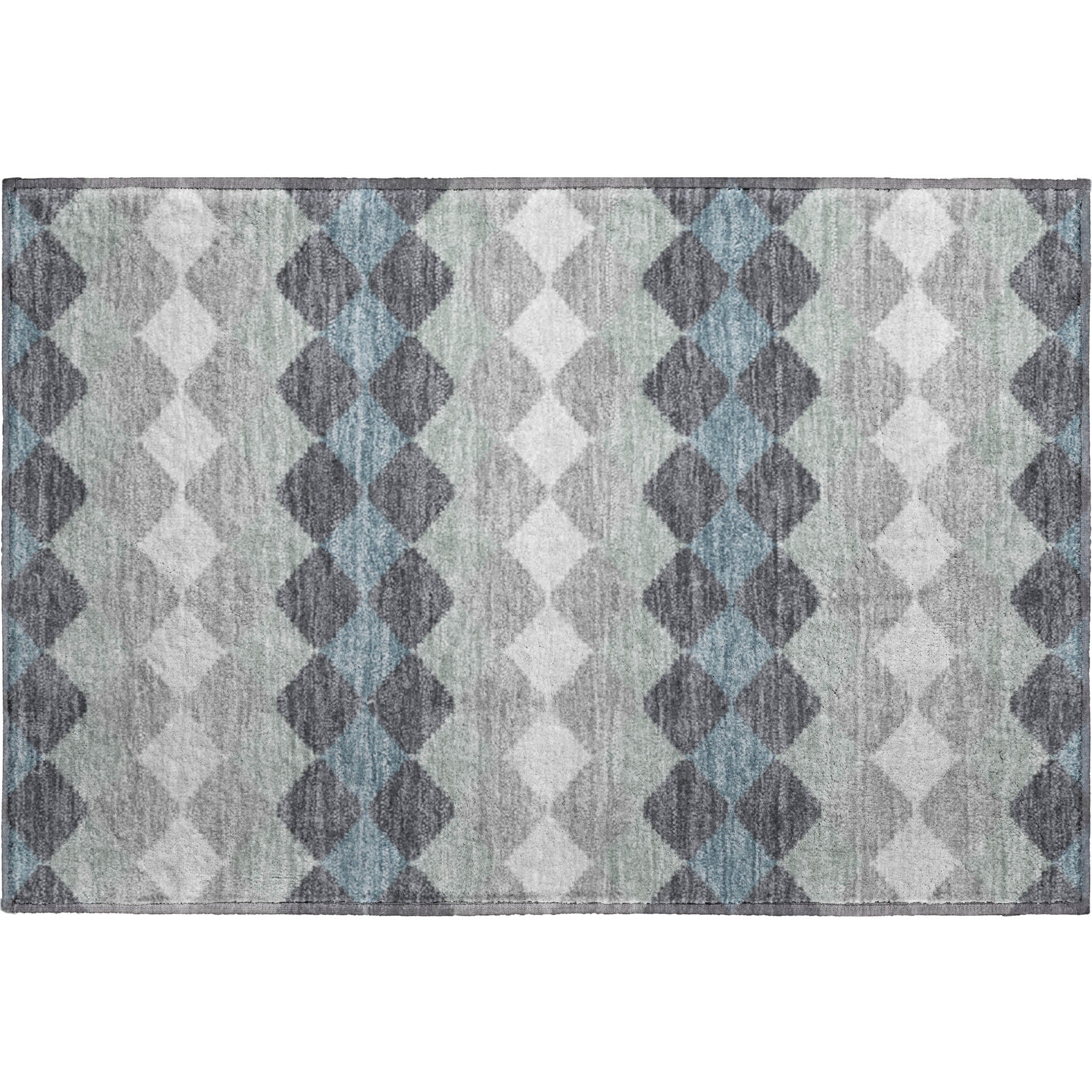 Colombo Machine Washable Transitional Gray Rug 1'8" x 2'6" #shape_Rectangle