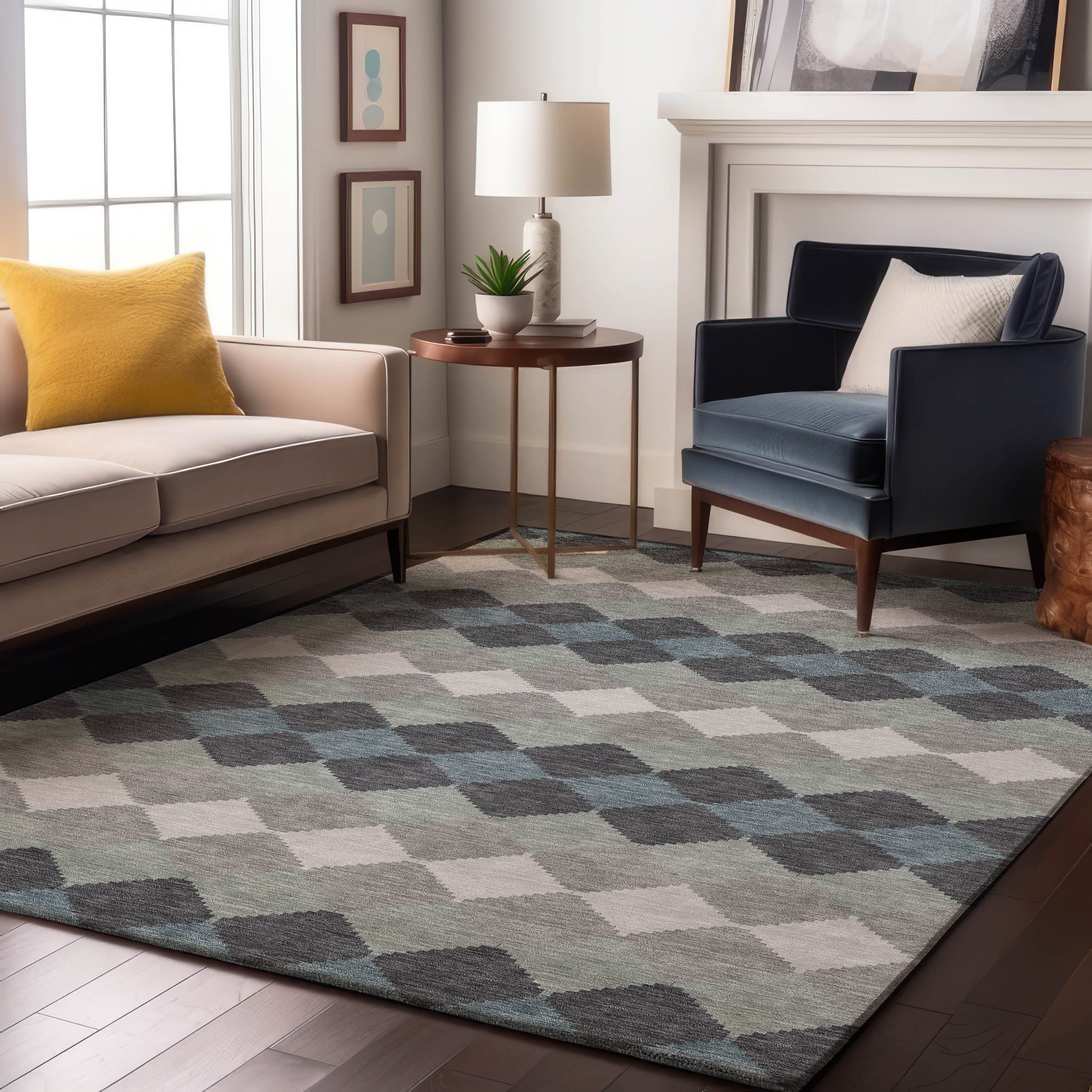 Colombo Machine Washable Transitional Gray Rug 2'6" x 3'10" #shape_Rectangle