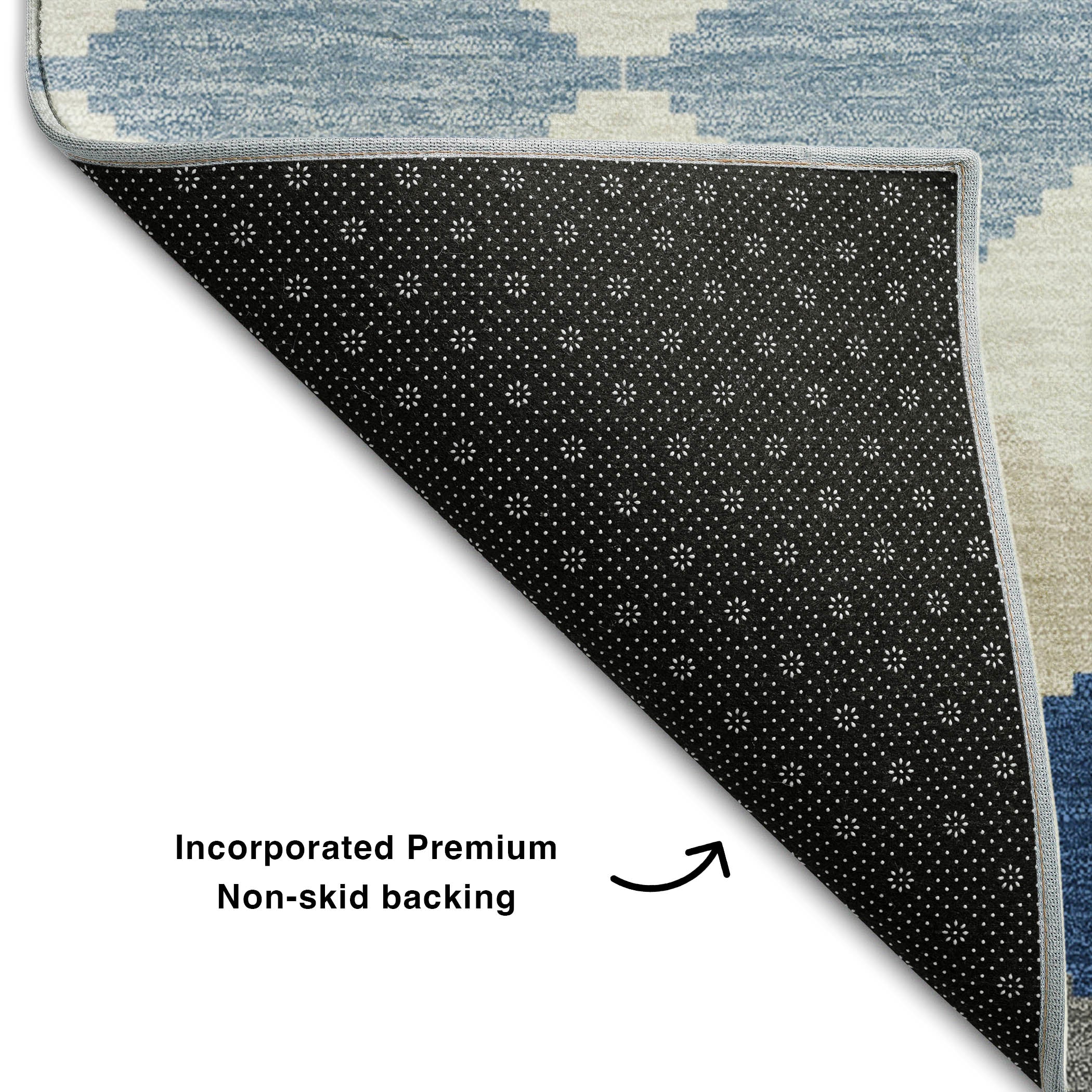 Colombo Machine Washable Transitional Navy Blue Rug 1'8" x 2'6" #shape_Rectangle