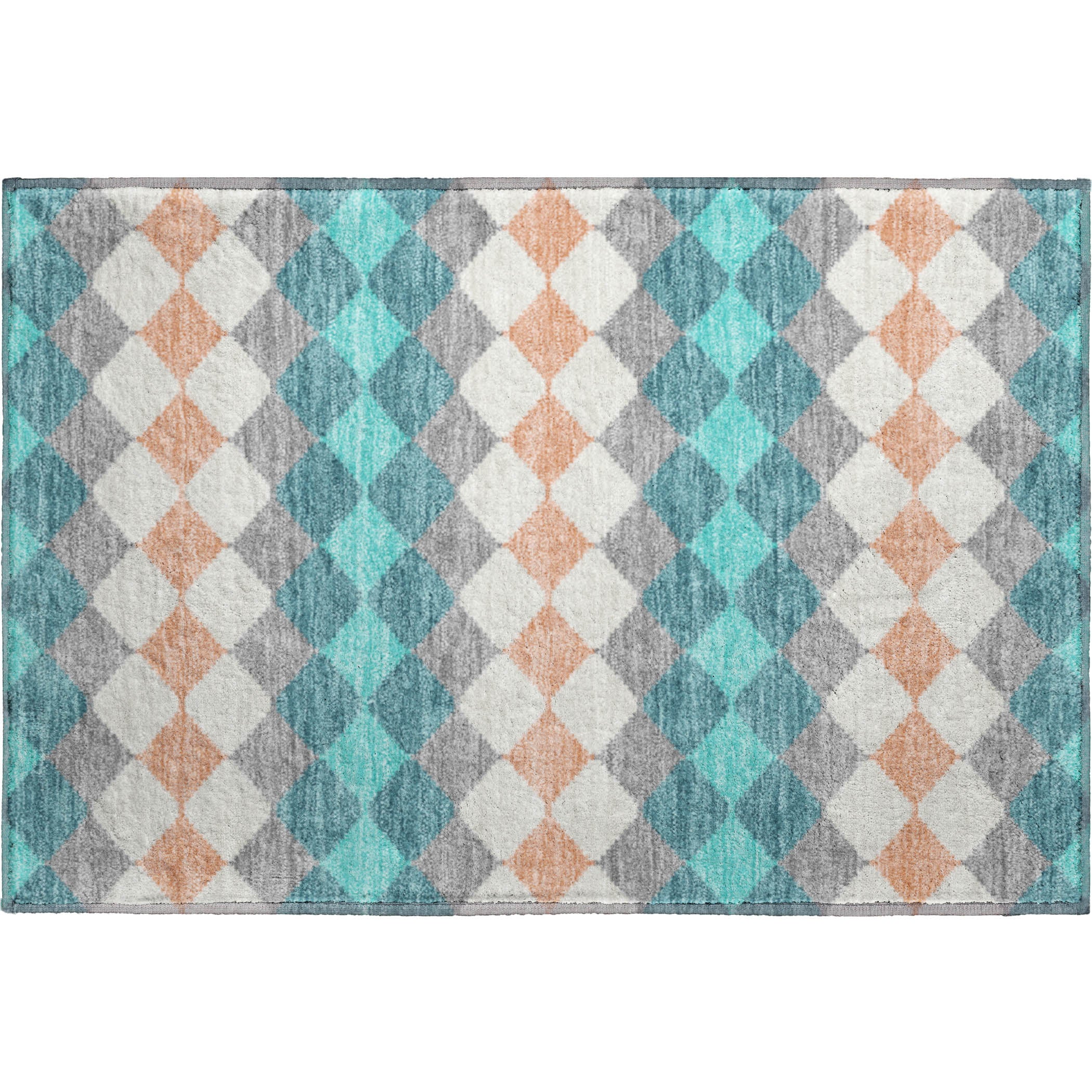Colombo Machine Washable Transitional Teal Rug 1'8" x 2'6" #shape_Rectangle