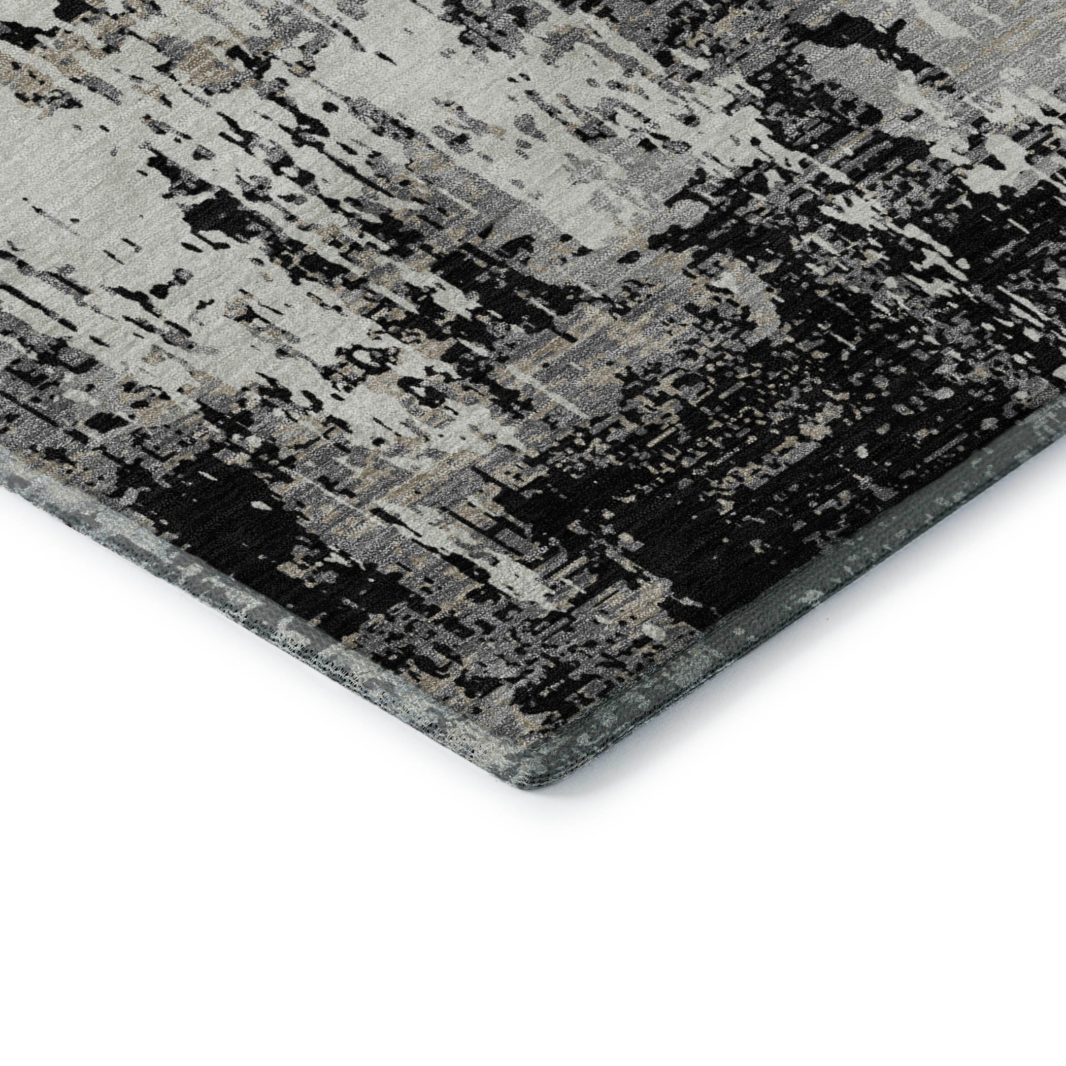 Athens Machine Washable Transitional Black Rug 1'8" x 2'6" #shape_Rectangle