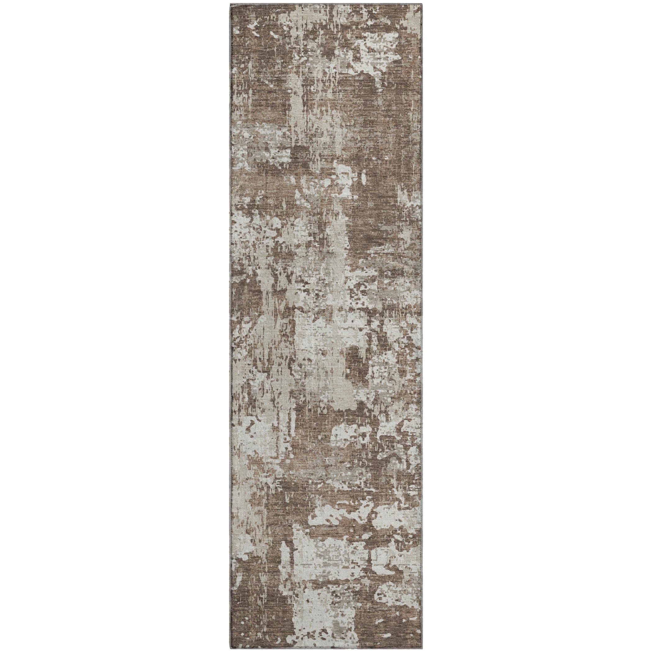 Athens Machine Washable Transitional Brown Rug 2'3" x 7'6" #shape_Runner