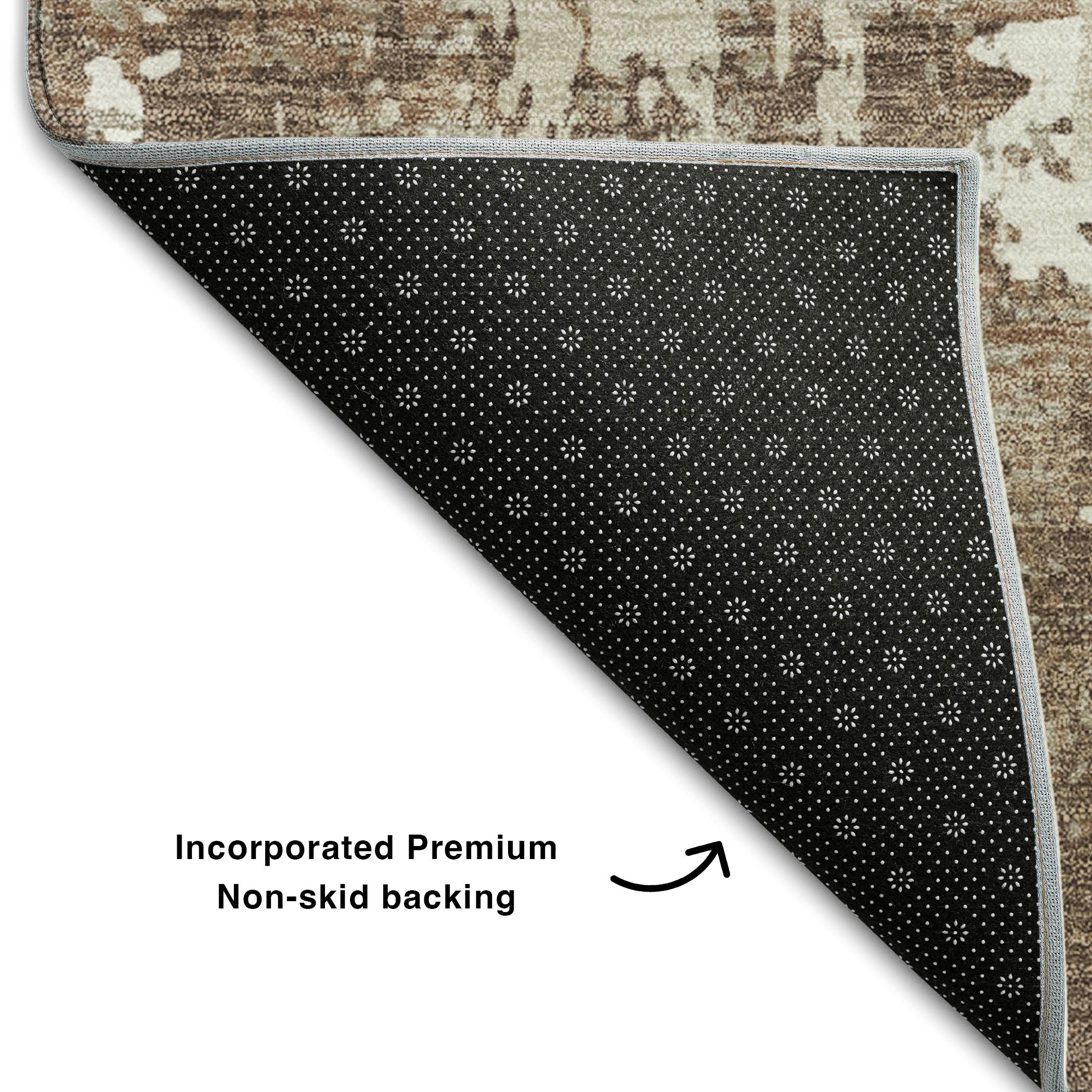 Athens Machine Washable Transitional Brown Rug 1'8" x 2'6" #shape_Rectangle