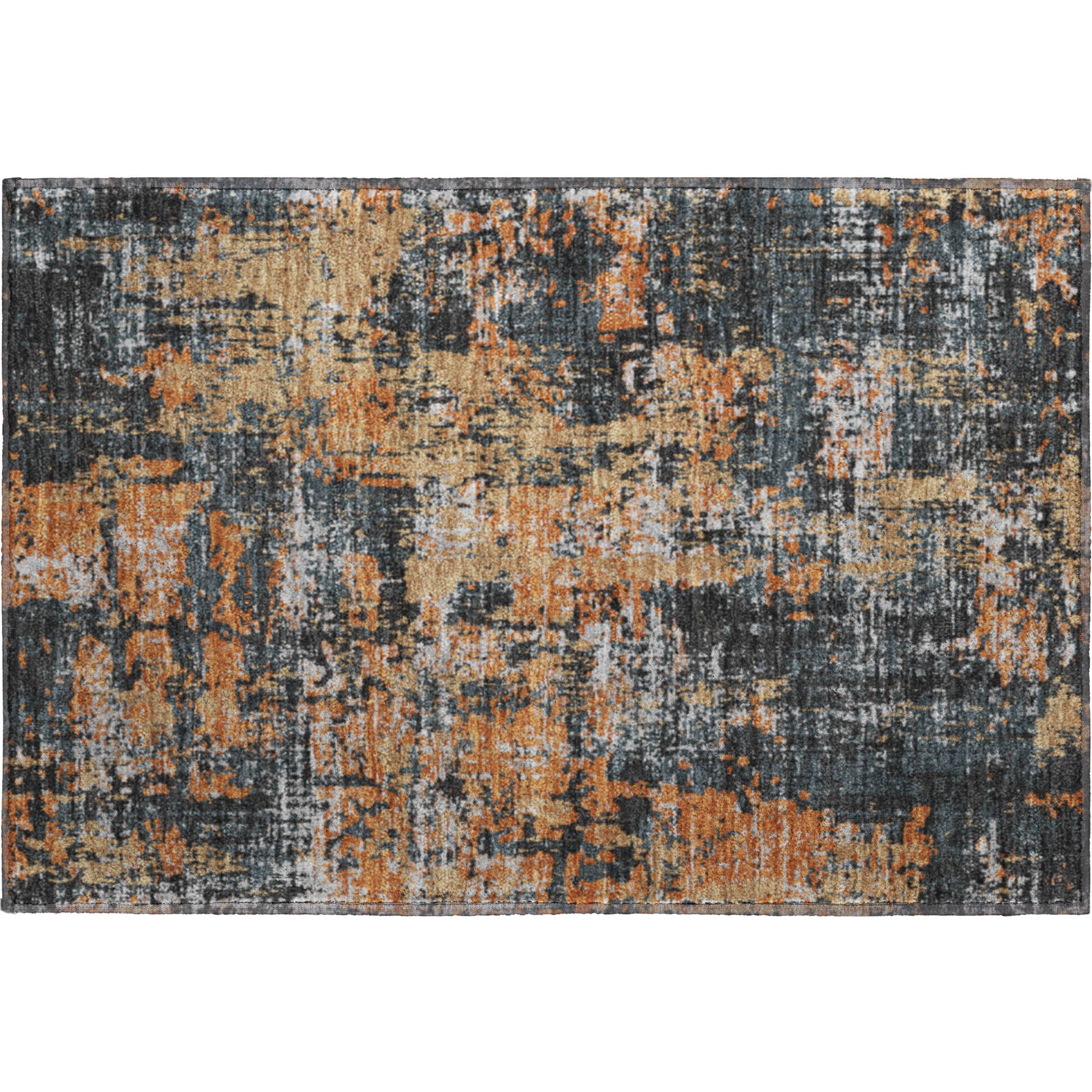 Athens Machine Washable Transitional Charcoal Gray Rug 1'8" x 2'6" #shape_Rectangle