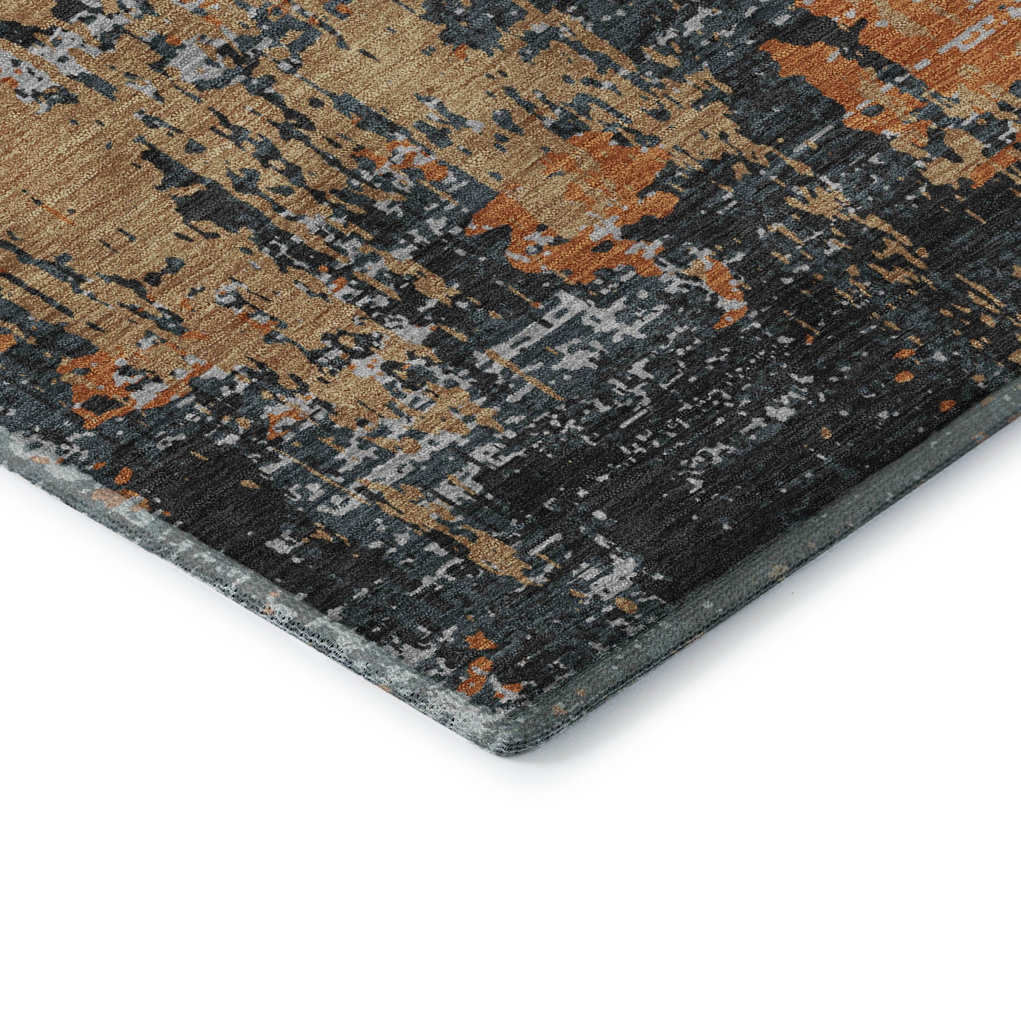 Athens Machine Washable Transitional Charcoal Gray Rug 1'8" x 2'6" #shape_Rectangle