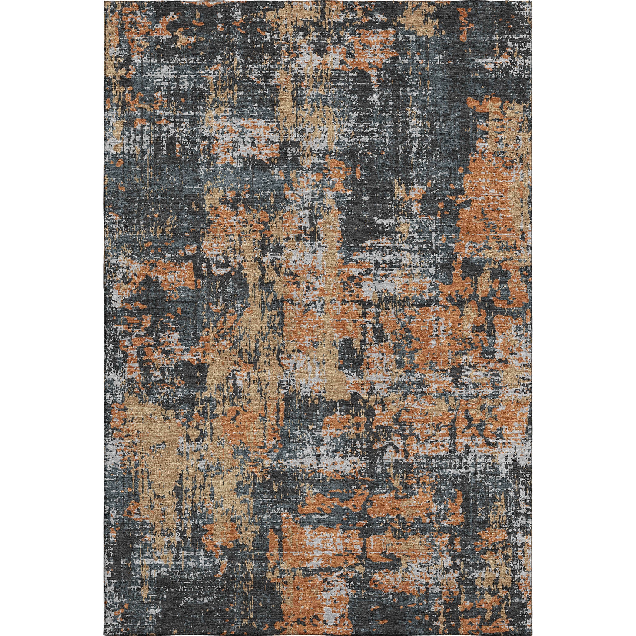 Athens Machine Washable Transitional Charcoal Gray Rug 2'6" x 3'10" #shape_Rectangle