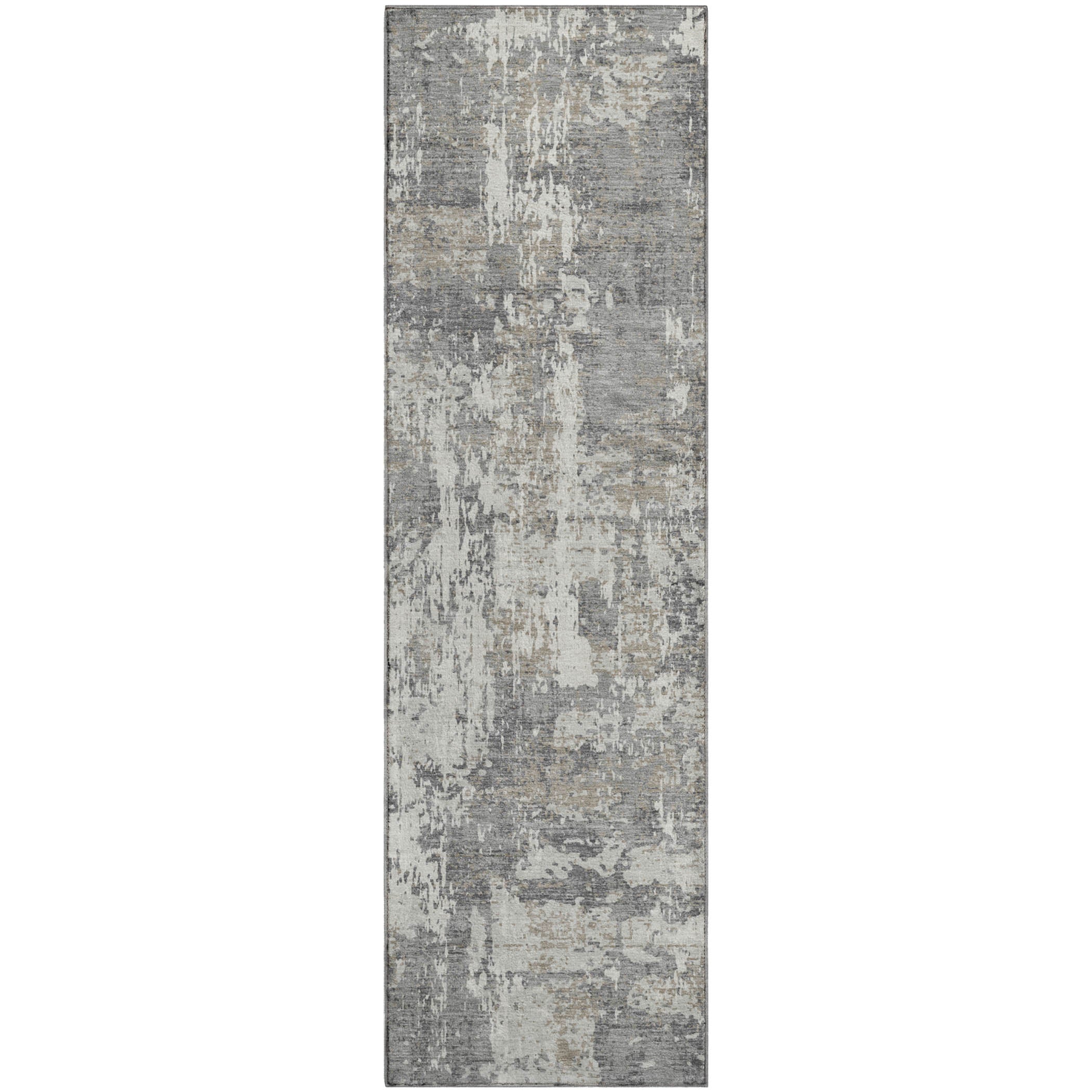Athens Machine Washable Transitional Gray Rug 2'3" x 7'6" #shape_Runner