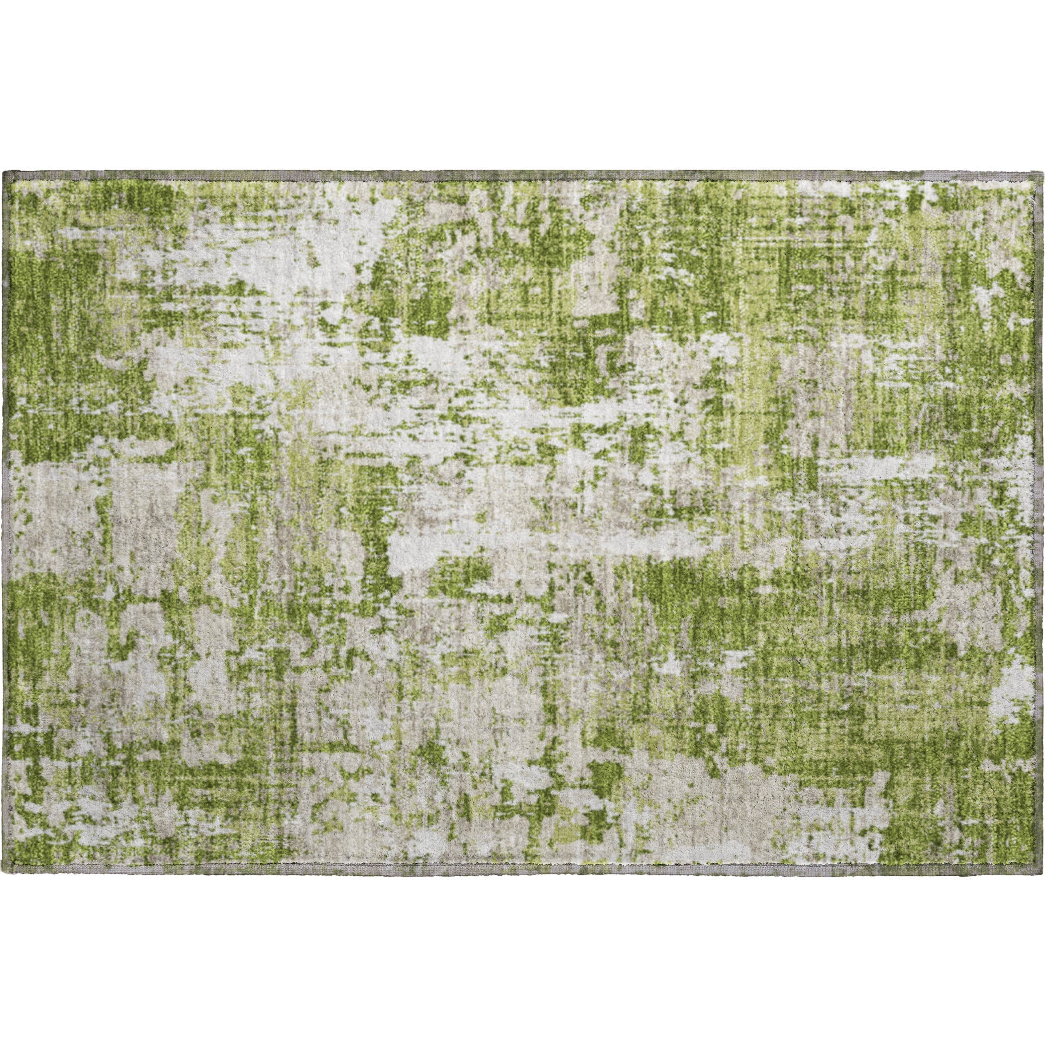 Athens Machine Washable Transitional Green Rug 1'8" x 2'6" #shape_Rectangle